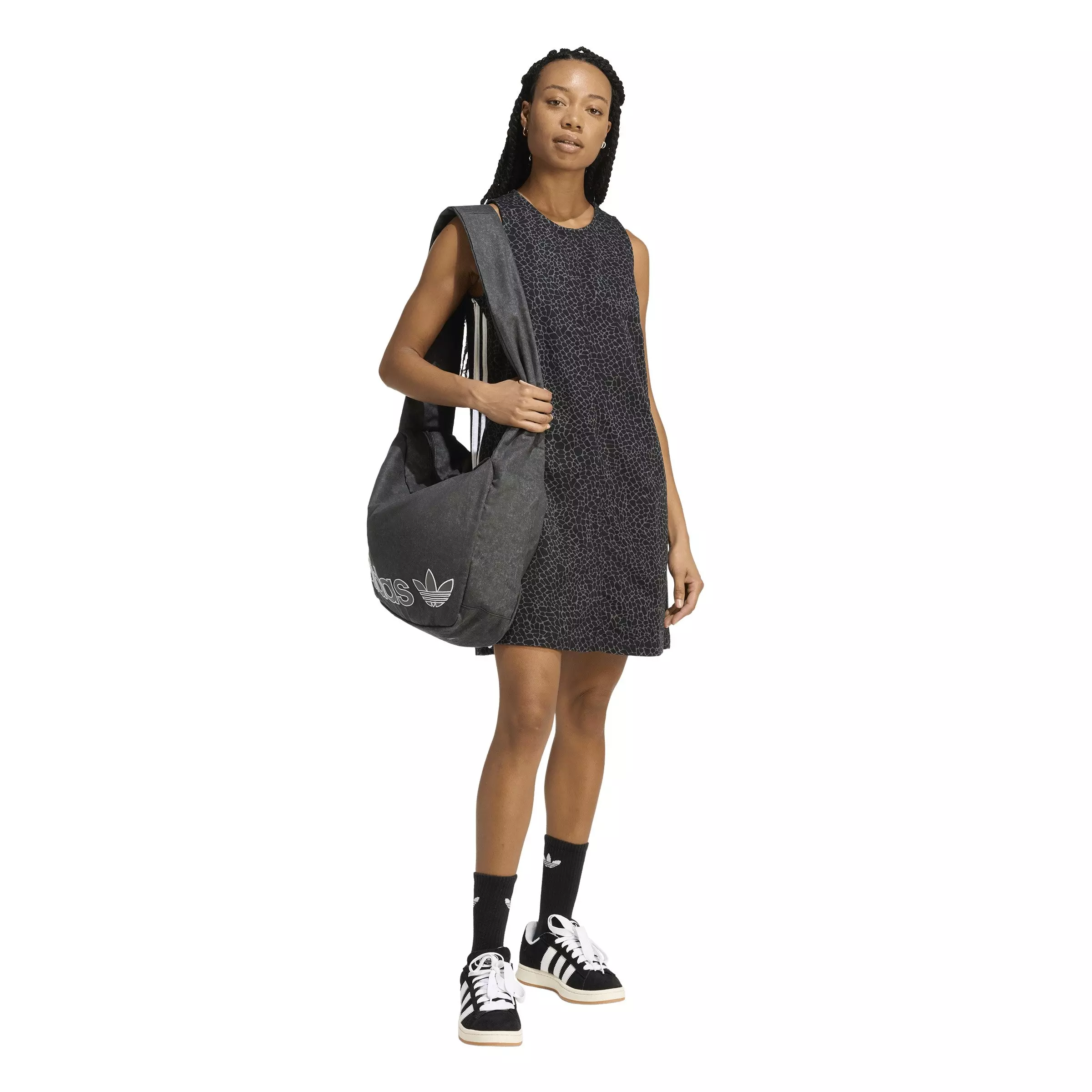 adidas Originals Women's AOP Dungaree Dress - Black/Grey - BLACK/GREY