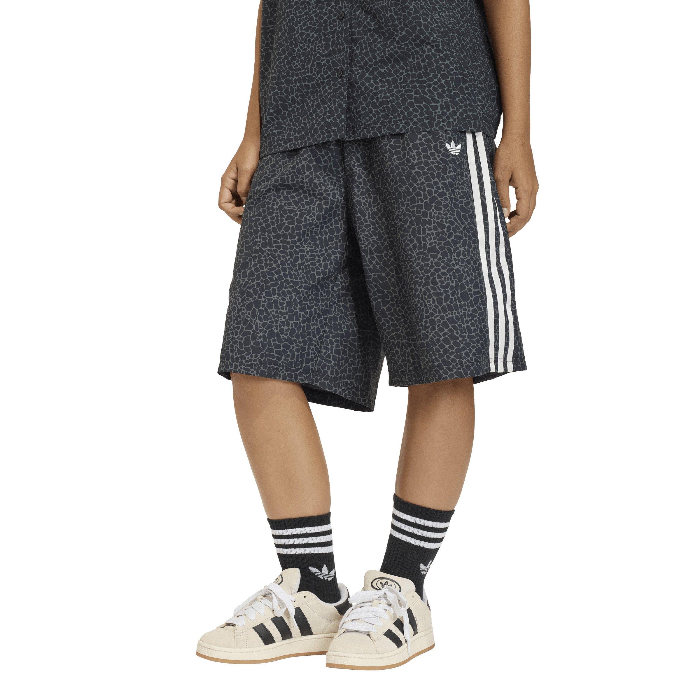 adidas Originals Women's AOP Parachute Dark Wash Denim Jorts - BLACK/GREY Thumbnail View 1