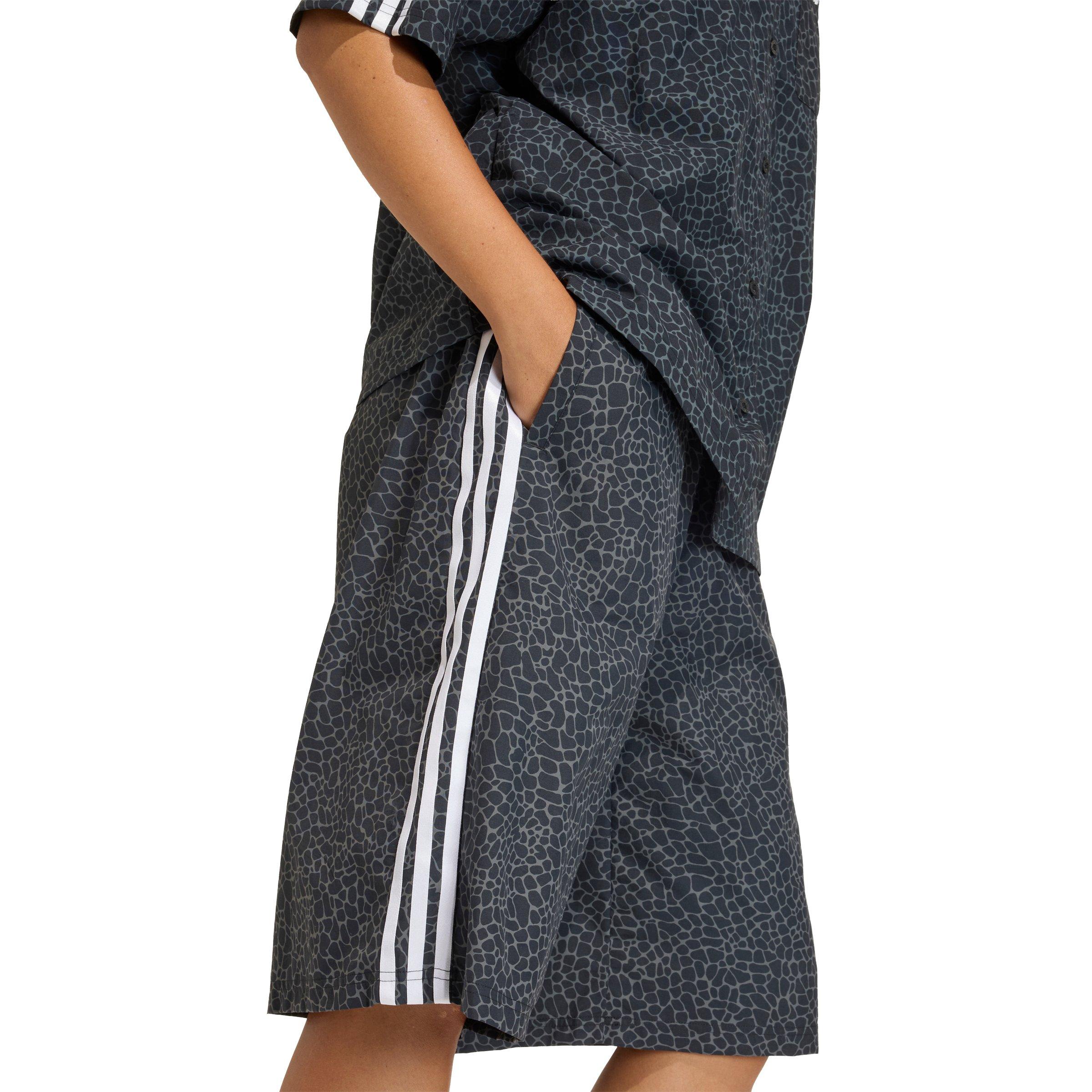 adidas Originals Women's AOP Parachute Dark Wash Denim Jorts - BLACK/GREY Thumbnail View 4