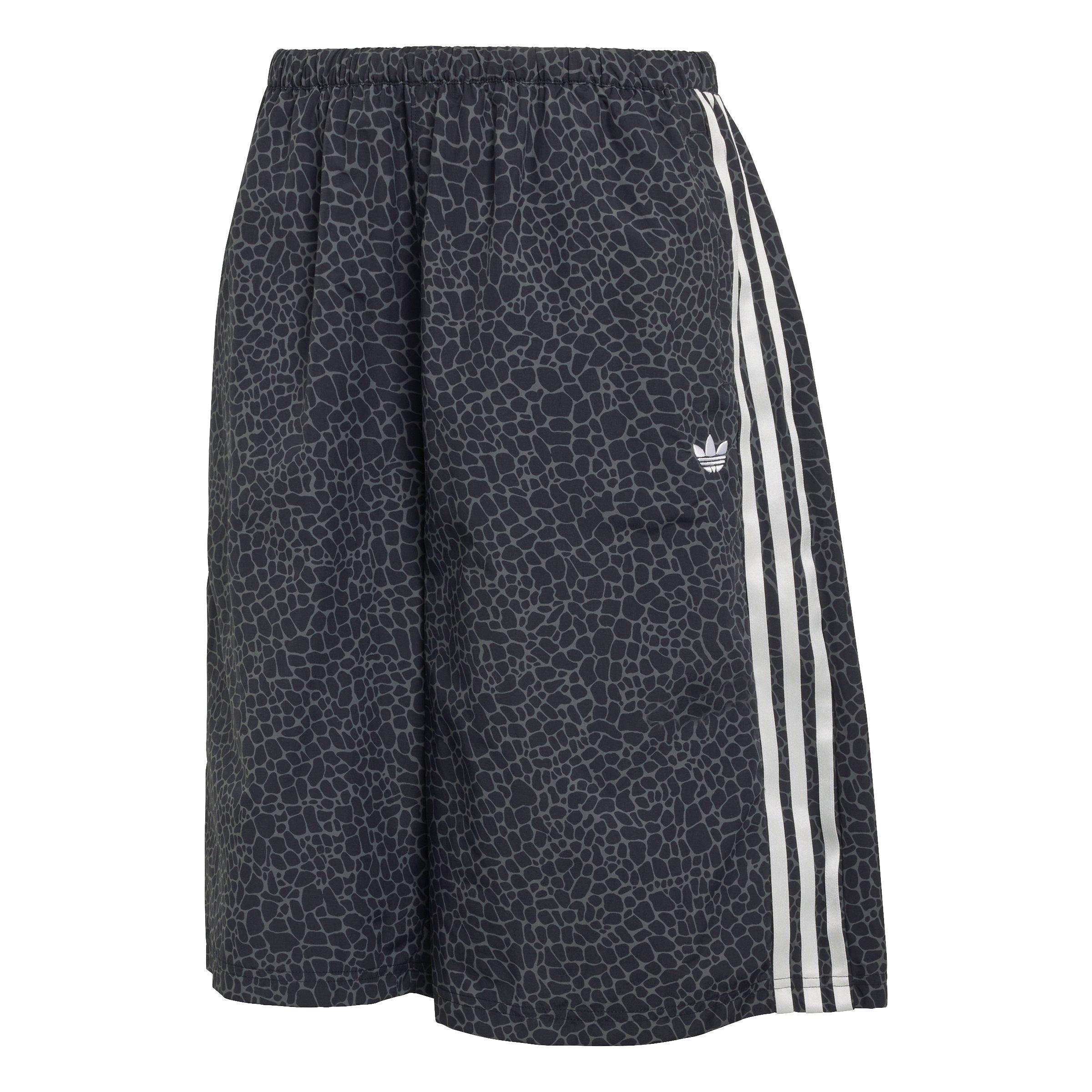 adidas Originals Women's AOP Parachute Dark Wash Denim Jorts - BLACK/GREY Thumbnail View 6