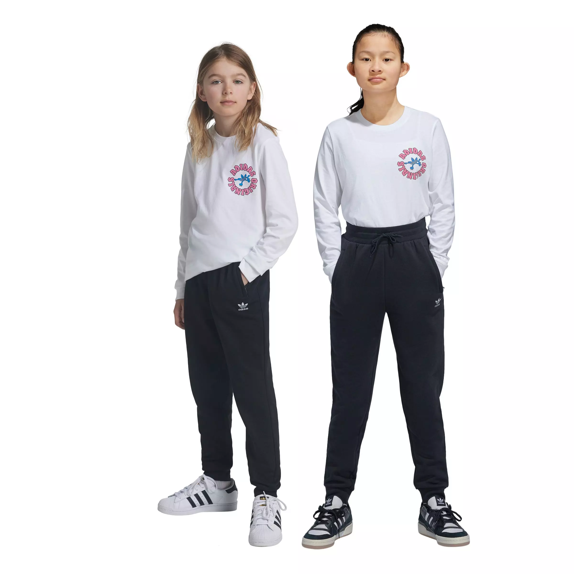 adidas Originals Big Kids' Fleece Joggers - Black - BLACK