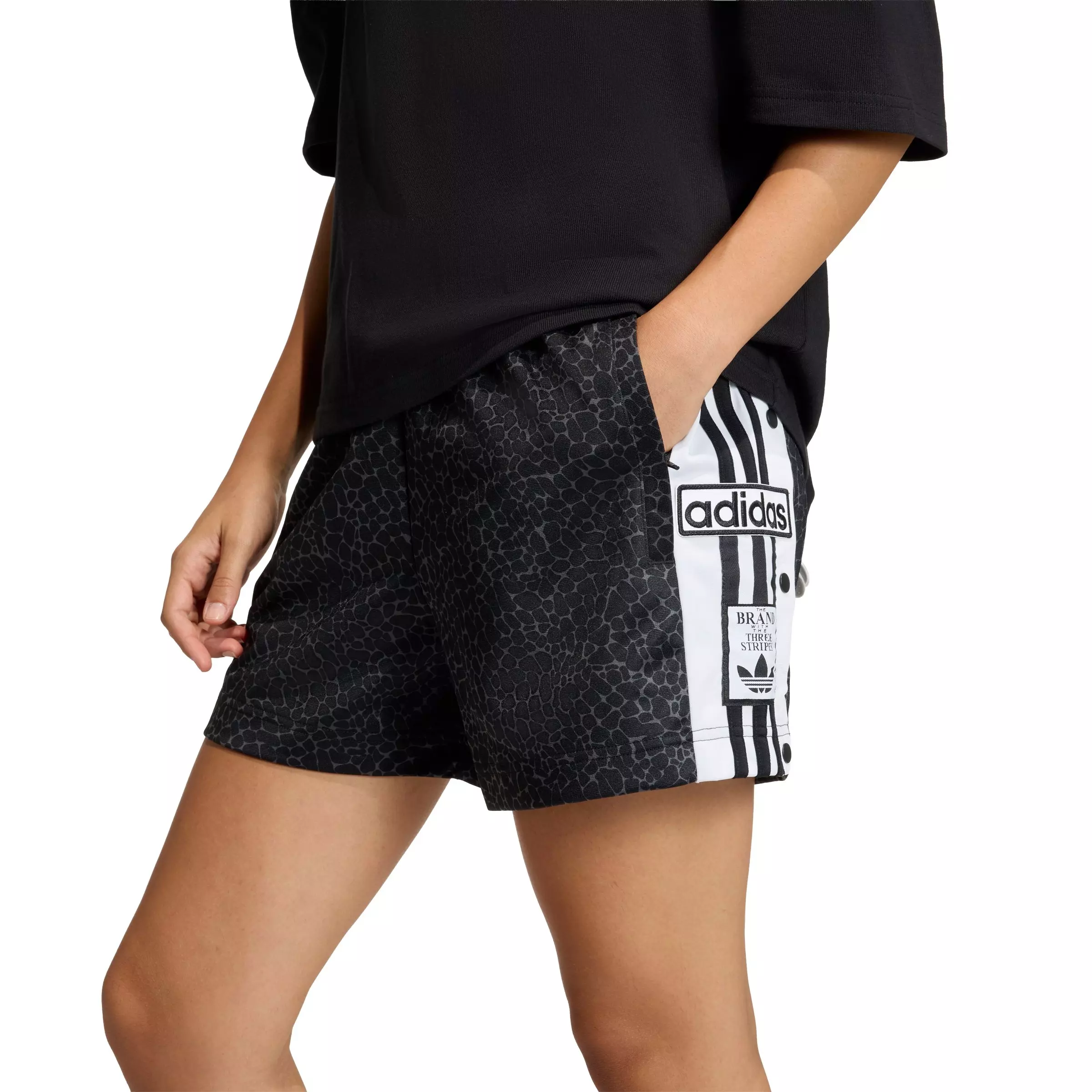adidas Originals Women's All Over Print Adibreak Shorts - Black/Grey - BLACK/GREY