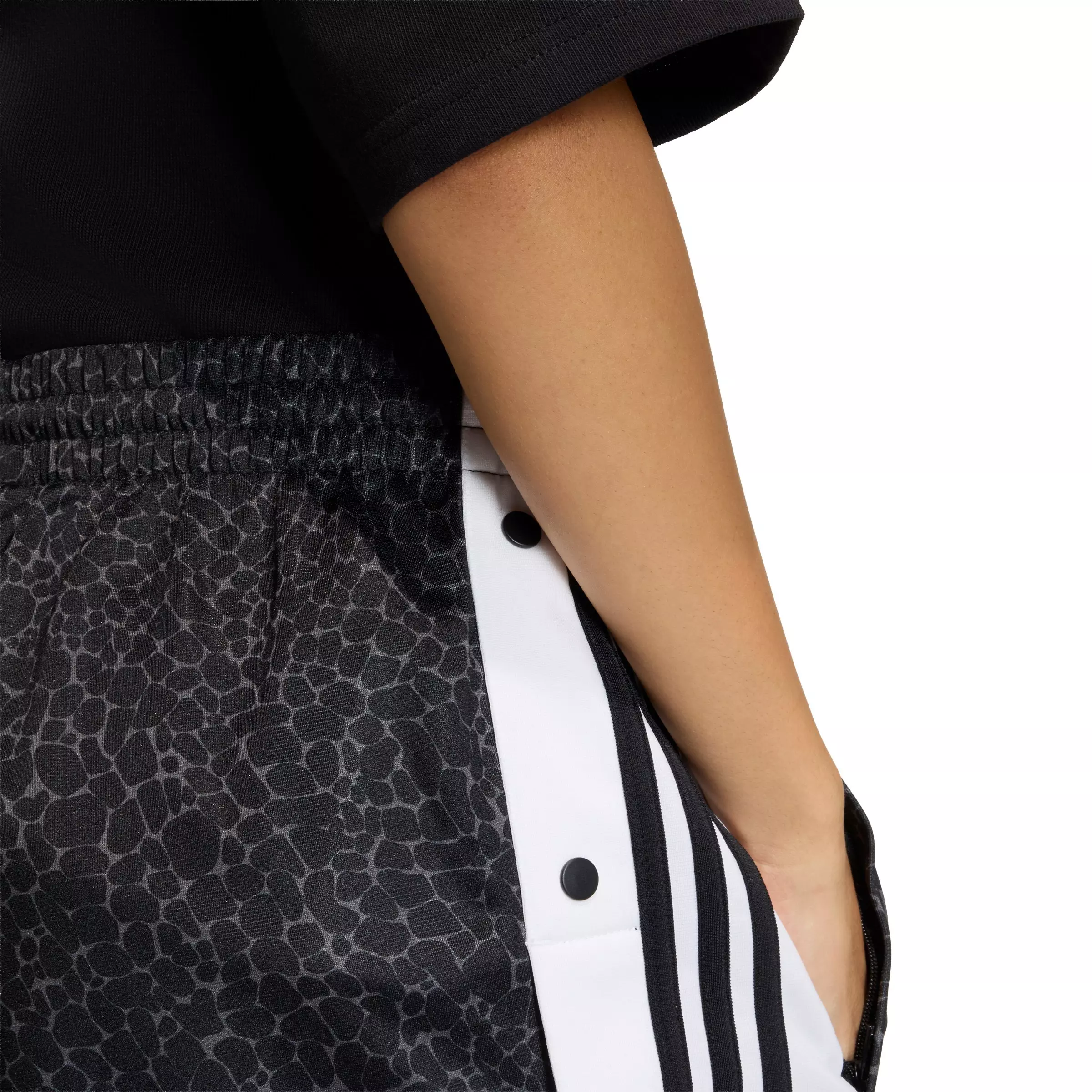 adidas Originals Women's All Over Print Adibreak Shorts - Black/Grey - BLACK/GREY