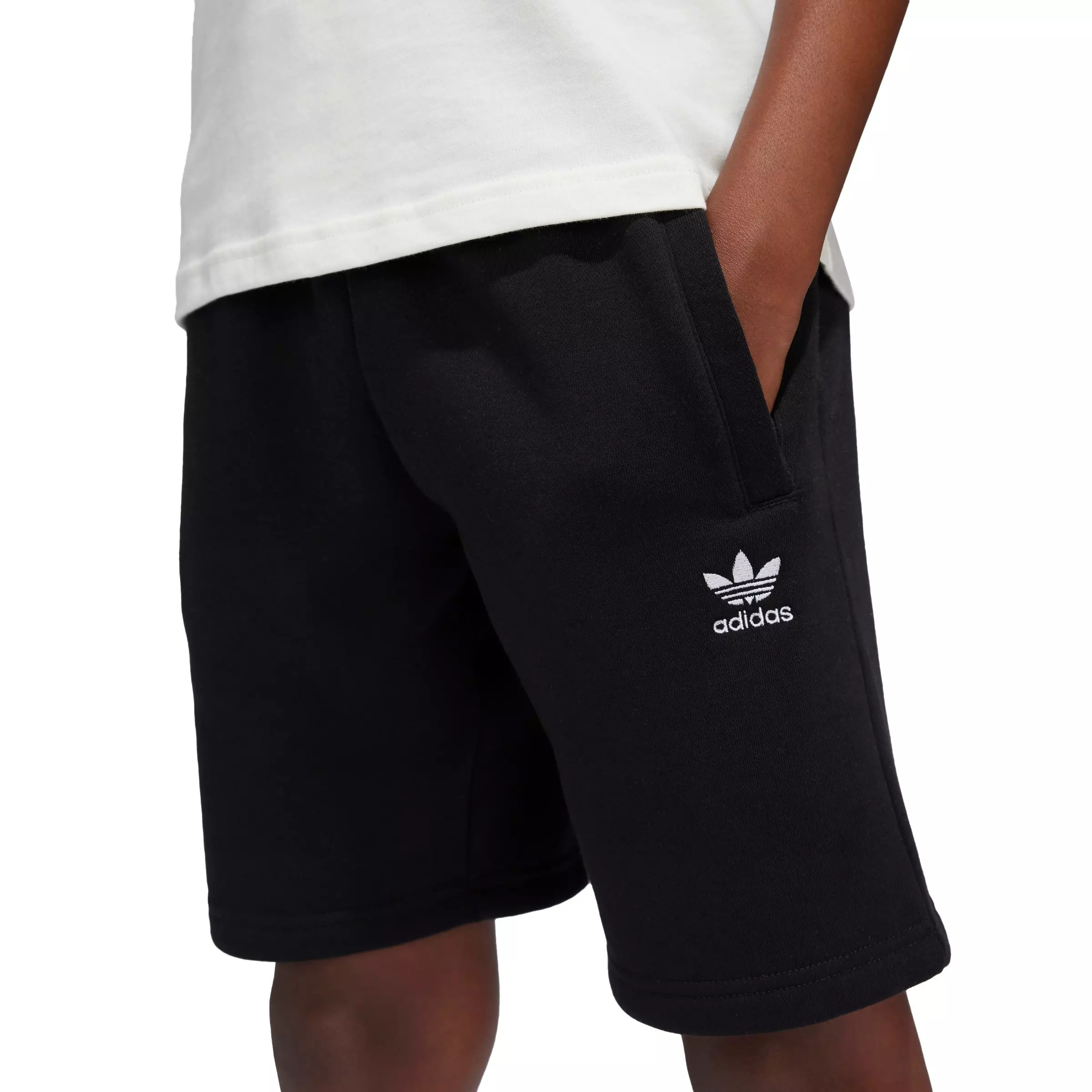 adidas Originals Big Kids' Fleece Shorts - Black - BLACK