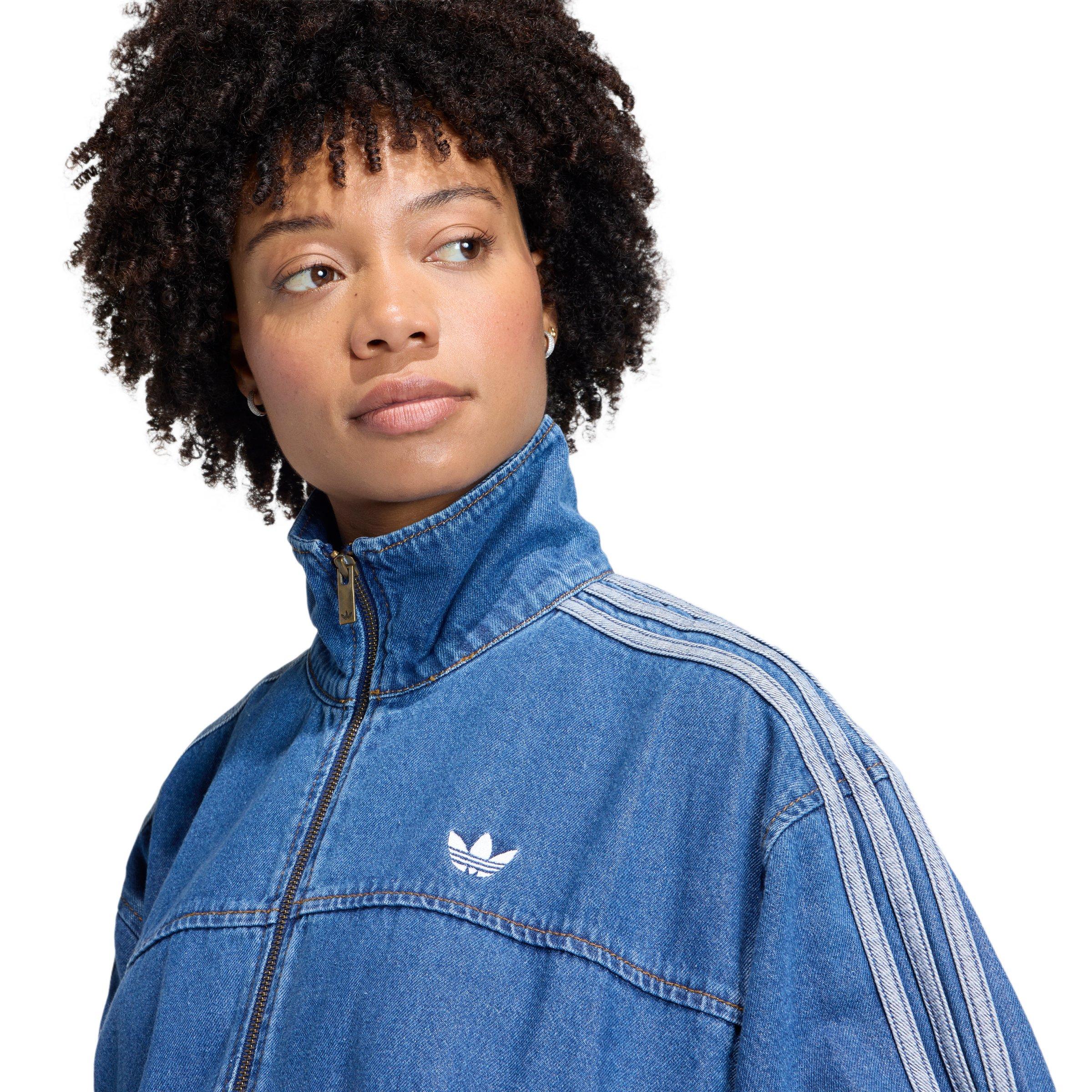 adidas Originals Women's Firebird Adilenium Medium Blue Denim Track Jacket - DENIM Thumbnail View 3