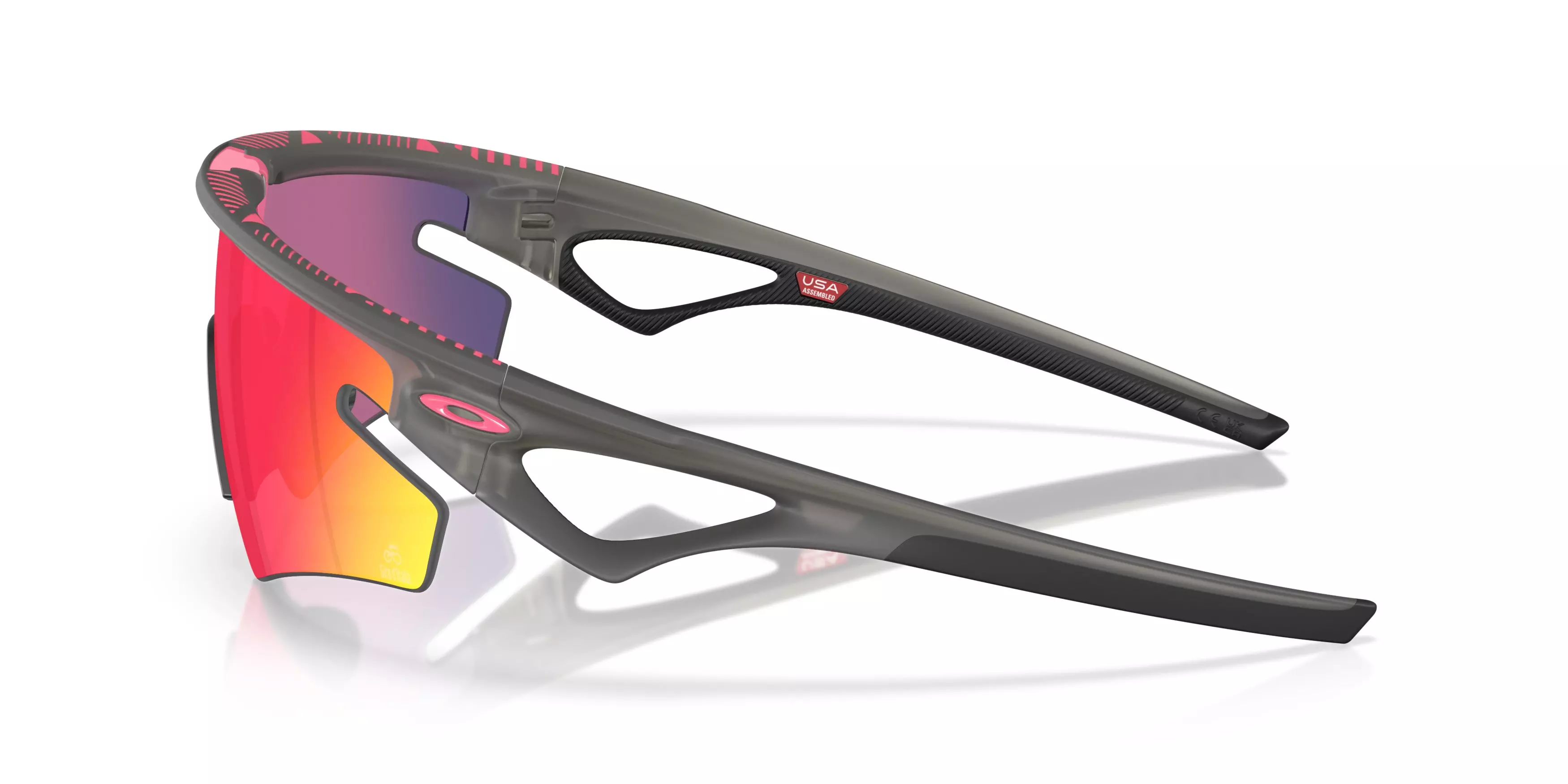 Oakley Sphaera Slash Prizm Road Sunglasses - Grey Smoke - GREY/RED