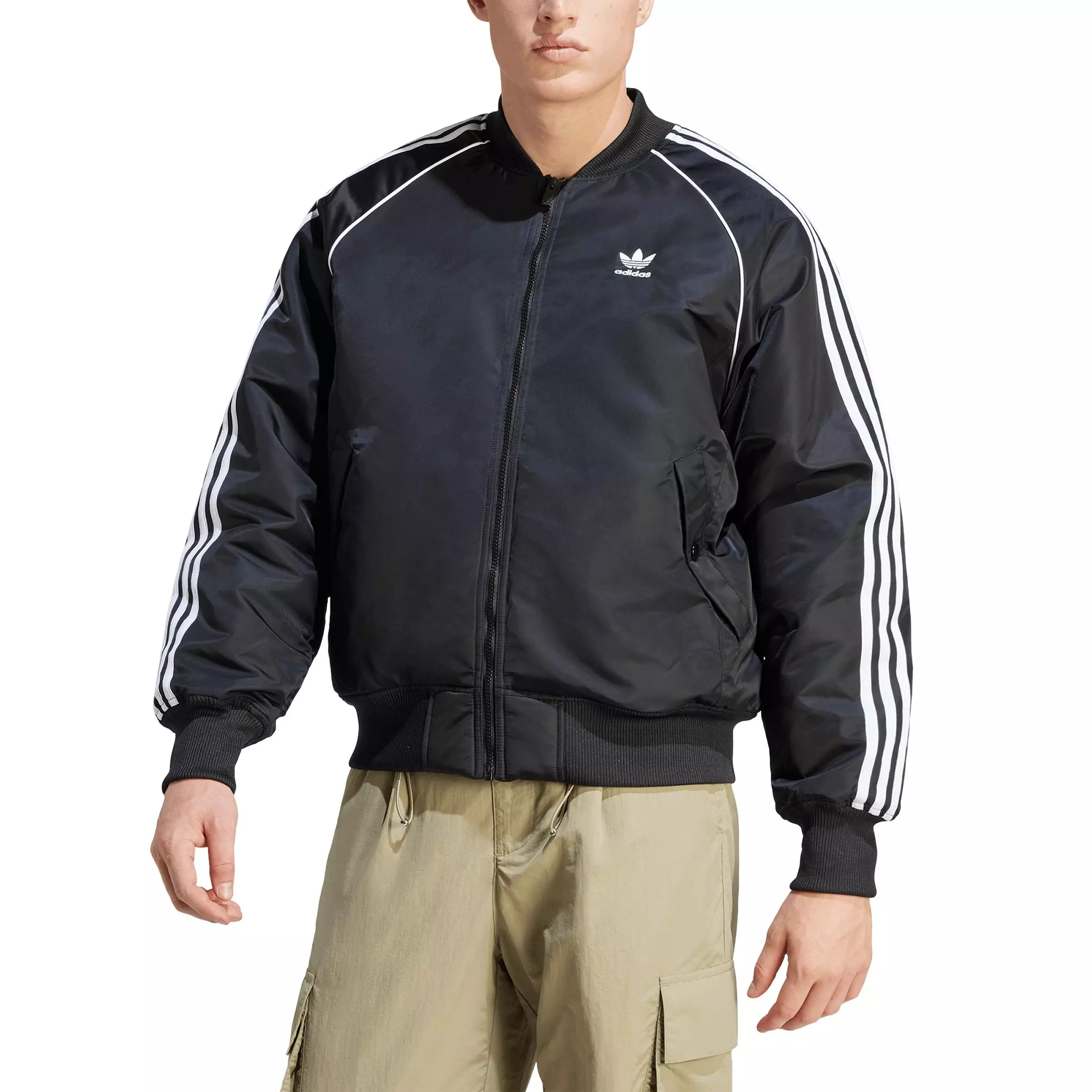 adidas Originals Men's Premium Collegiate Varsity Jacket -Black - BLACK