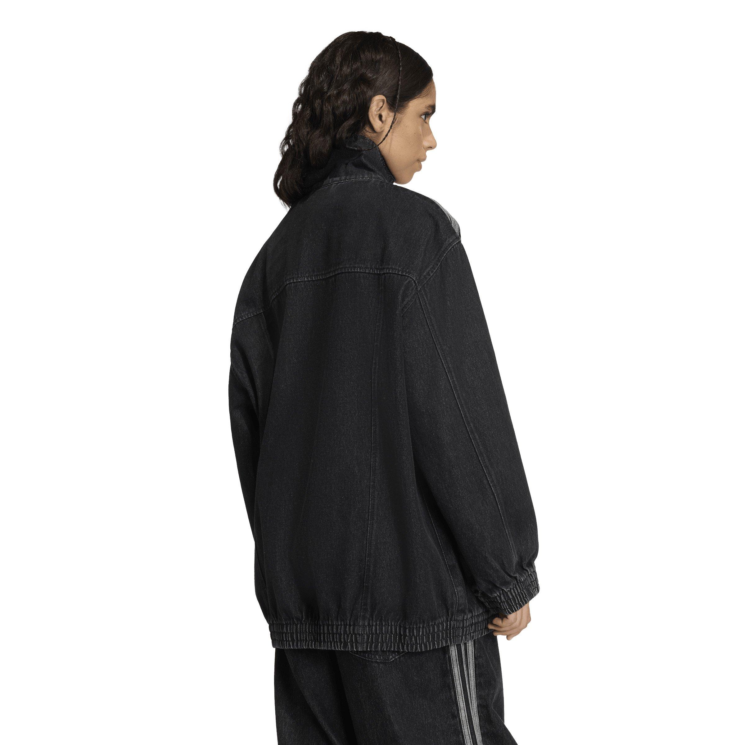 adidas Originals Women's Firebird Adilenium Black Denim Track Jacket - BLACK Thumbnail View 2