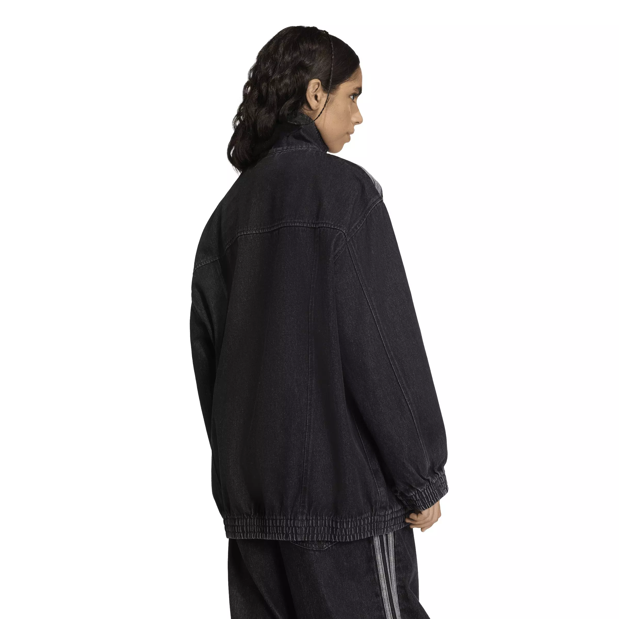 adidas Originals Women's Firebird Adilenium Black Denim Track Jacket - BLACK