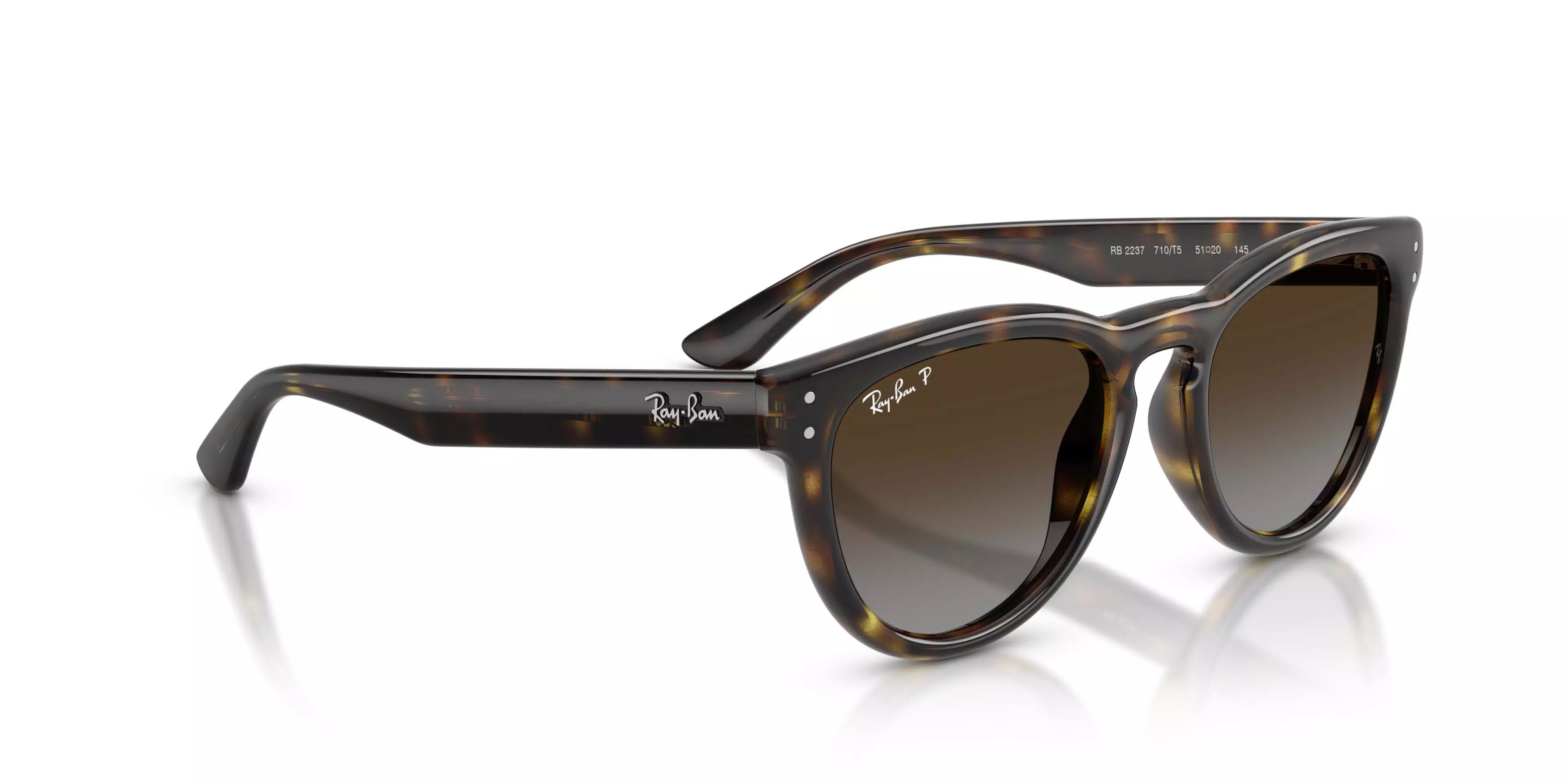 Ray-Ban RB2237 Light Grey Gradient Brown Polarized Sunglasses - Havana - BROWN/GREY
