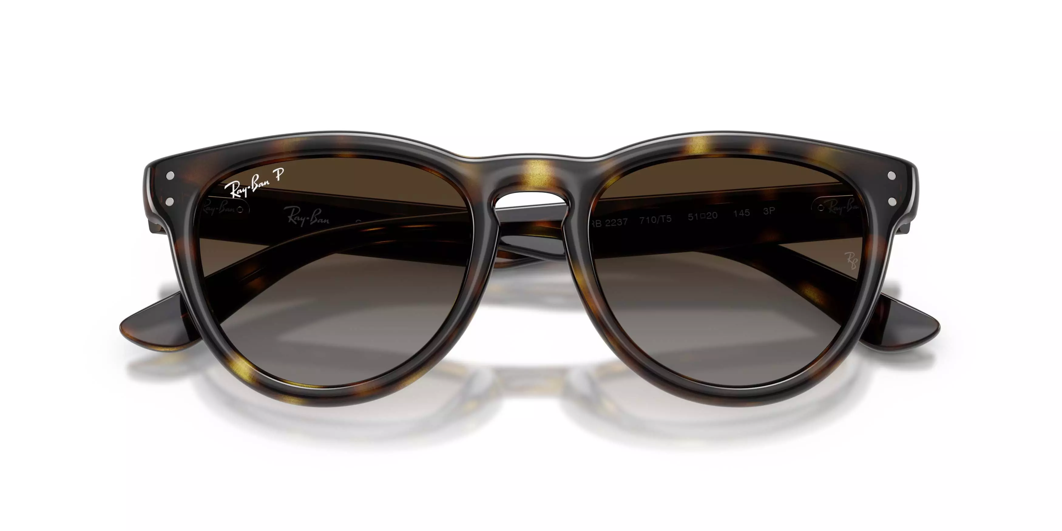 Ray-Ban RB2237 Light Grey Gradient Brown Polarized Sunglasses - Havana - BROWN/GREY