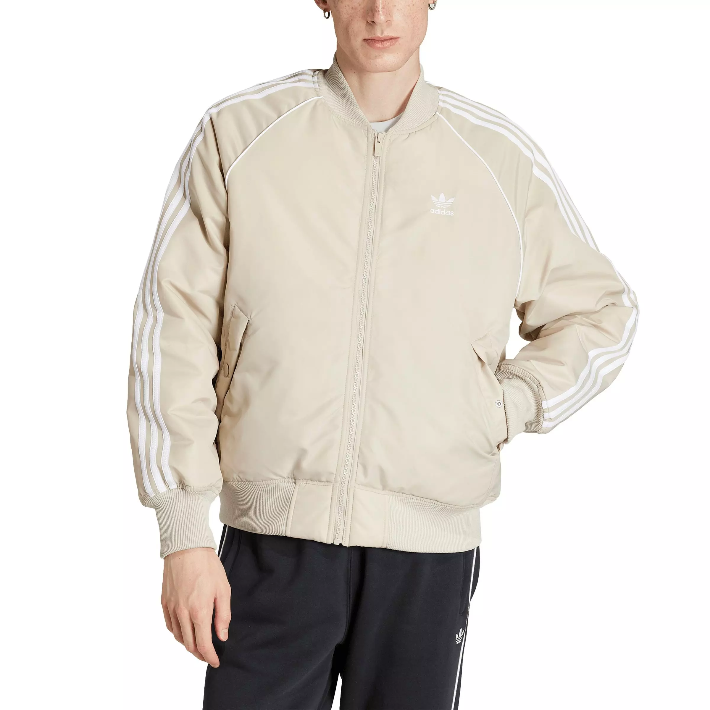 adidas Originals Men's Premium Collegiate Varsity Jacket -Tan - TAN