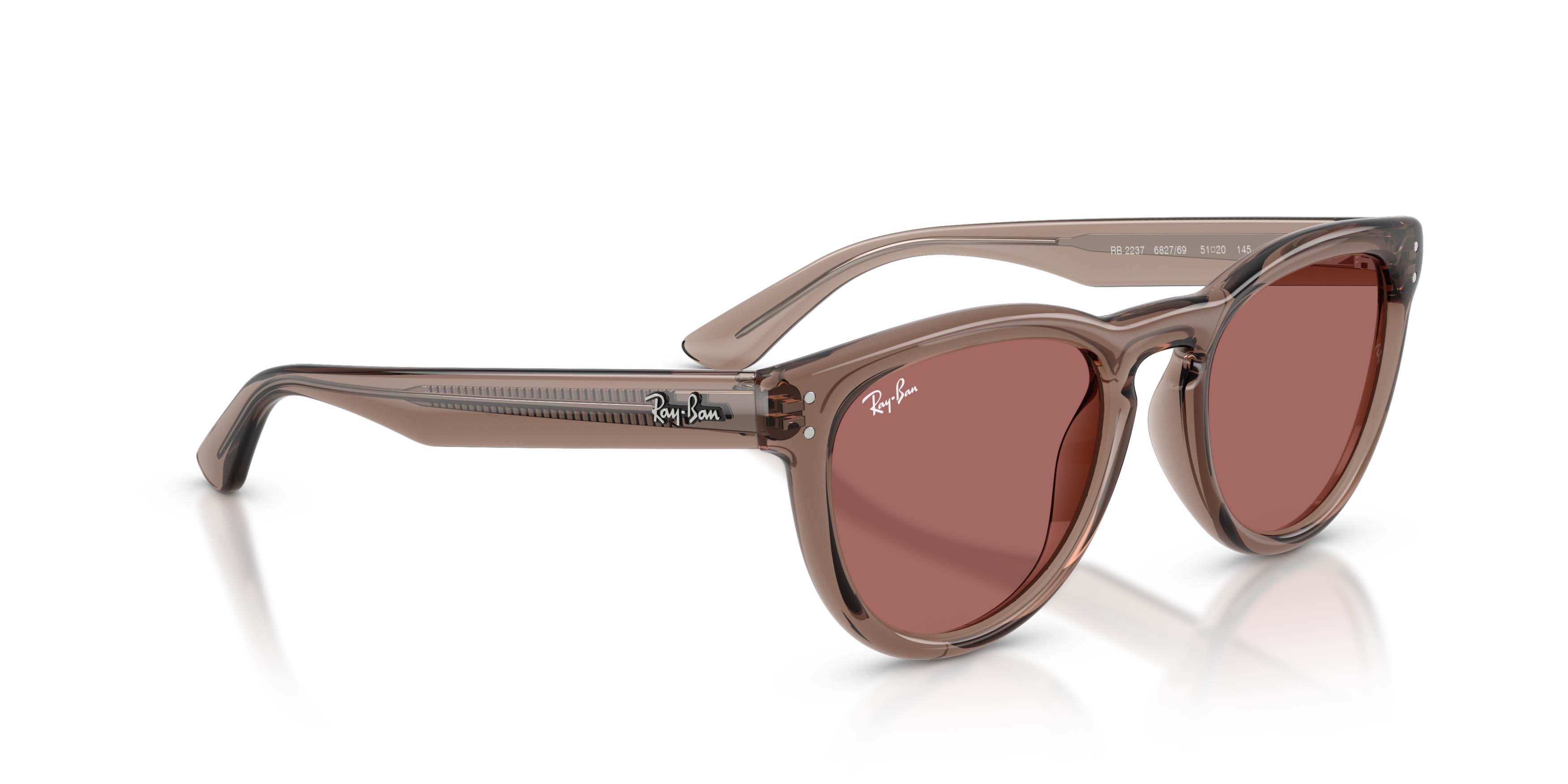 Ray-Ban RB2237 Transparent Light Brown Sunglasses - Dark Violet - TAN/PURPLE