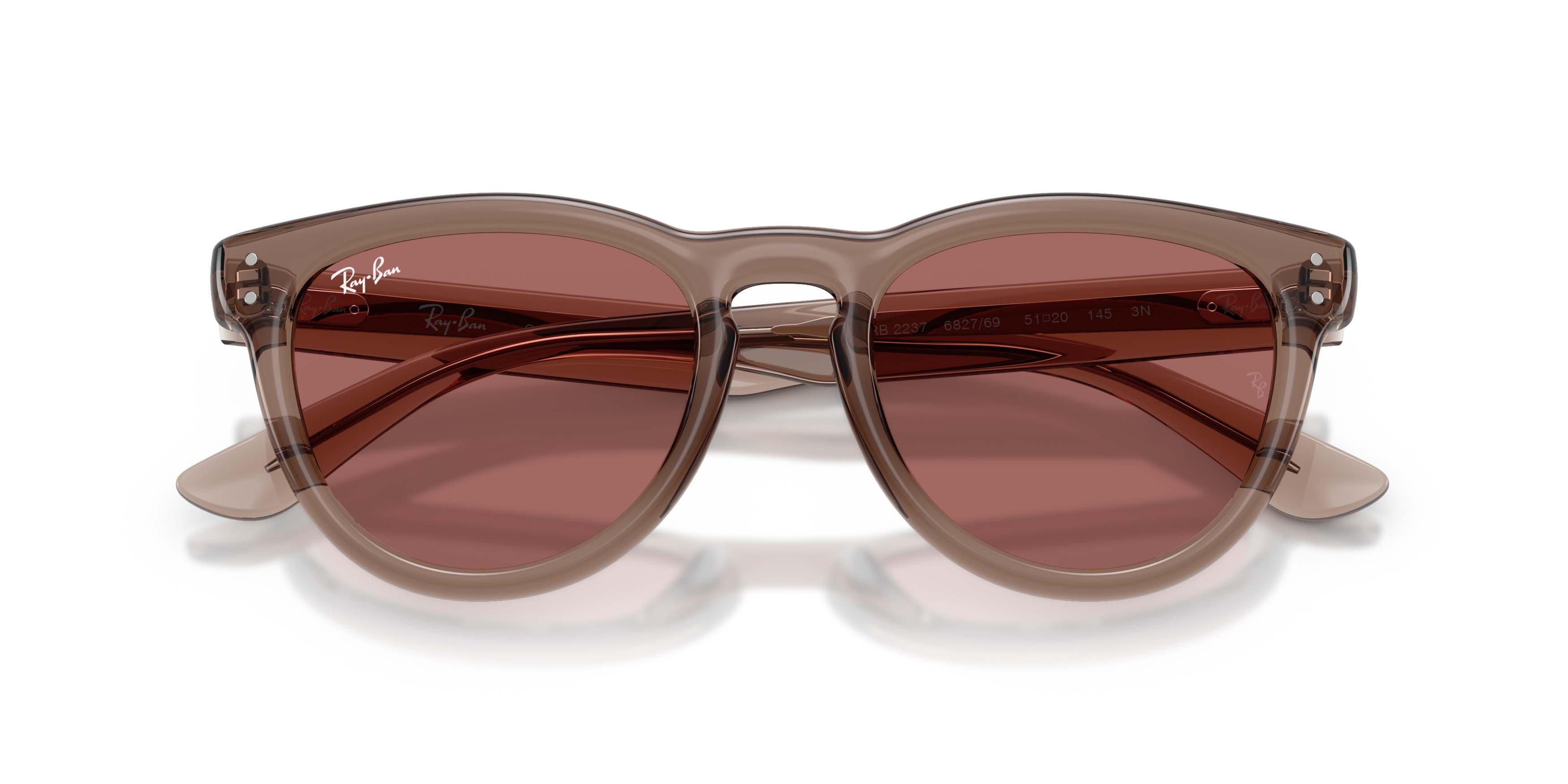 Ray-Ban RB2237 Transparent Light Brown Sunglasses - Dark Violet - TAN/PURPLE