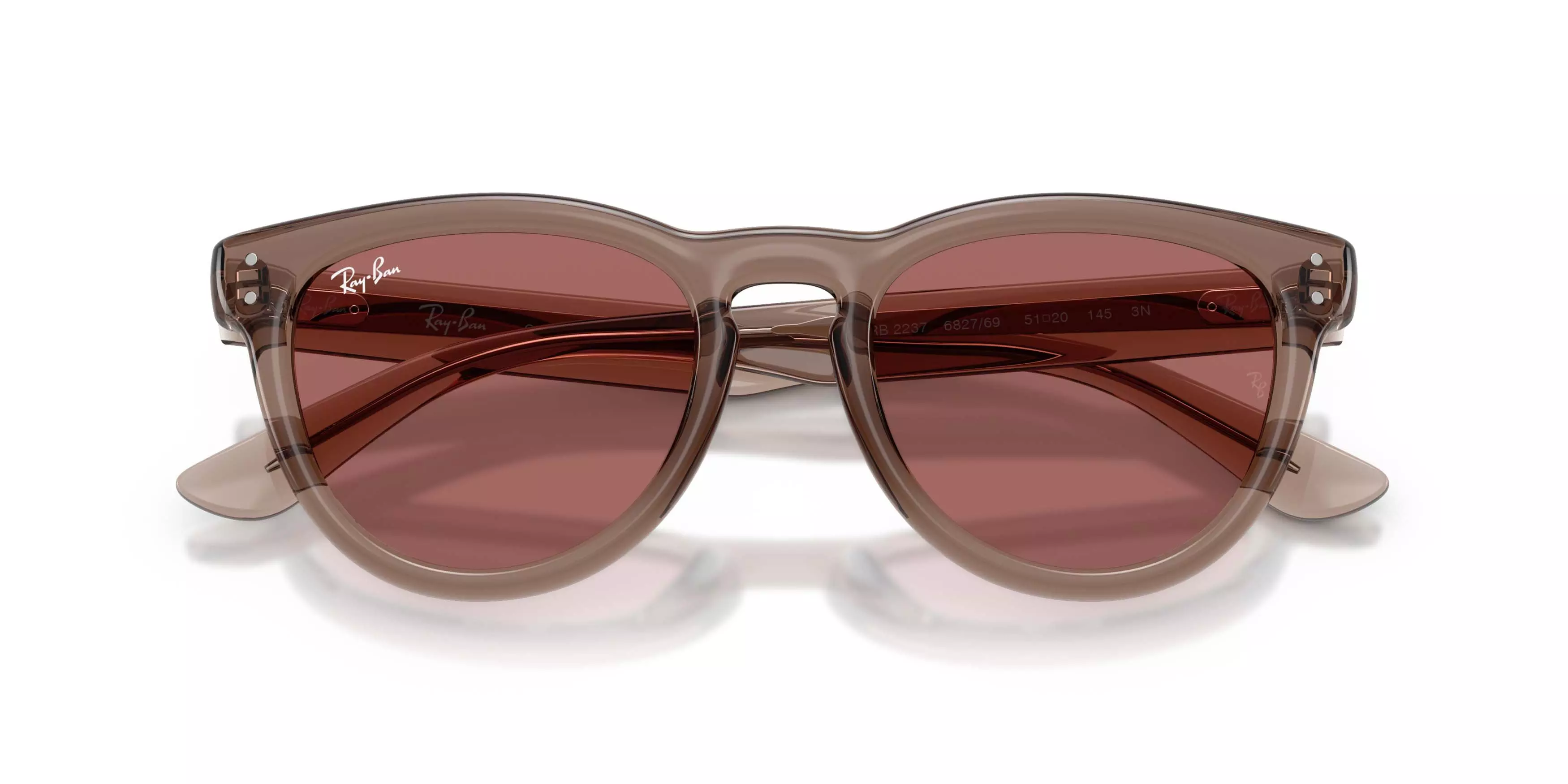Ray-Ban RB2237 Transparent Light Brown Sunglasses - Dark Violet - TAN/PURPLE