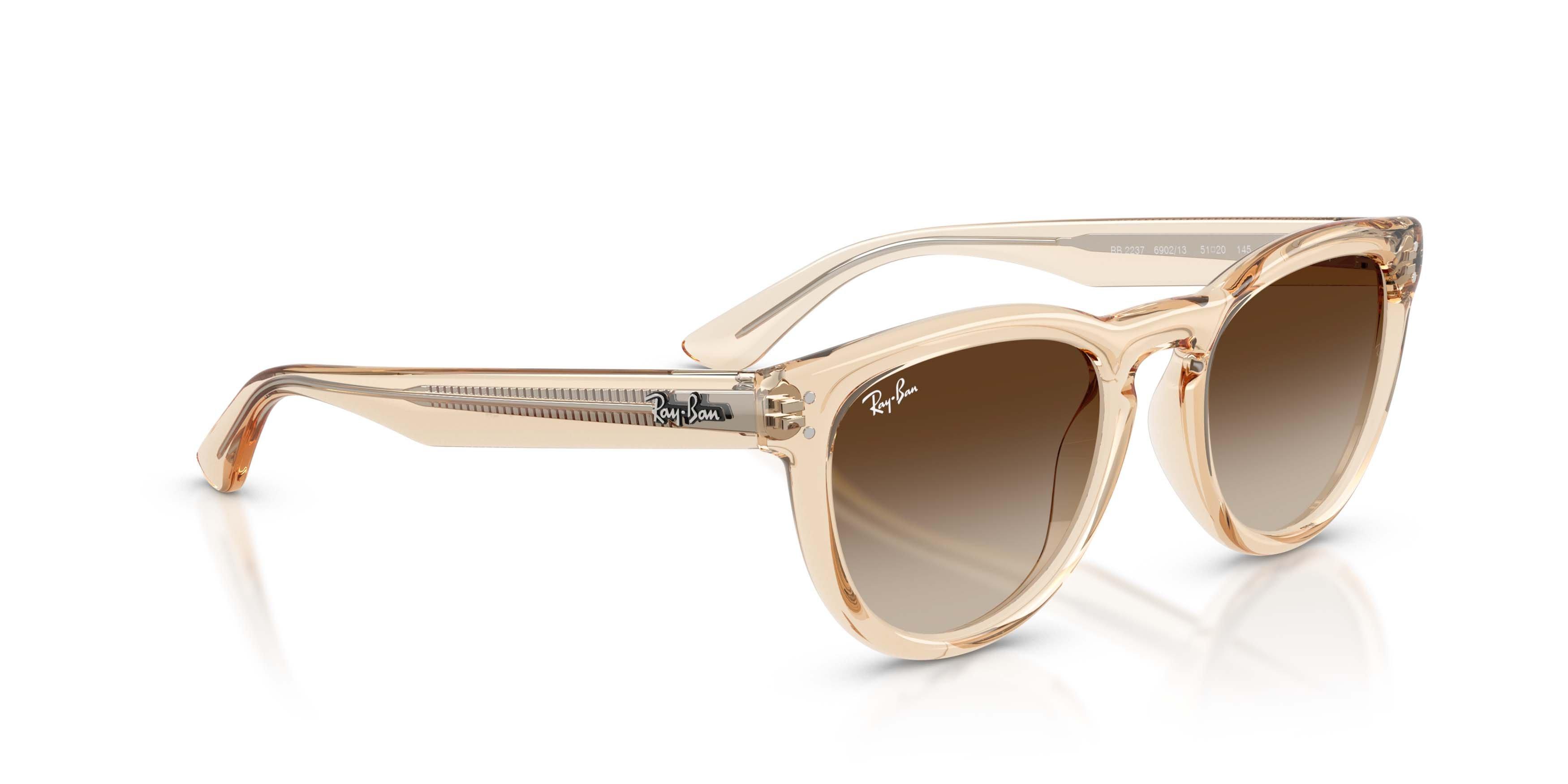 Ray-Ban RB2237 Light Brown Gradient Dark Brown Sunglasses - Transparent Nude - TAN/BROWN