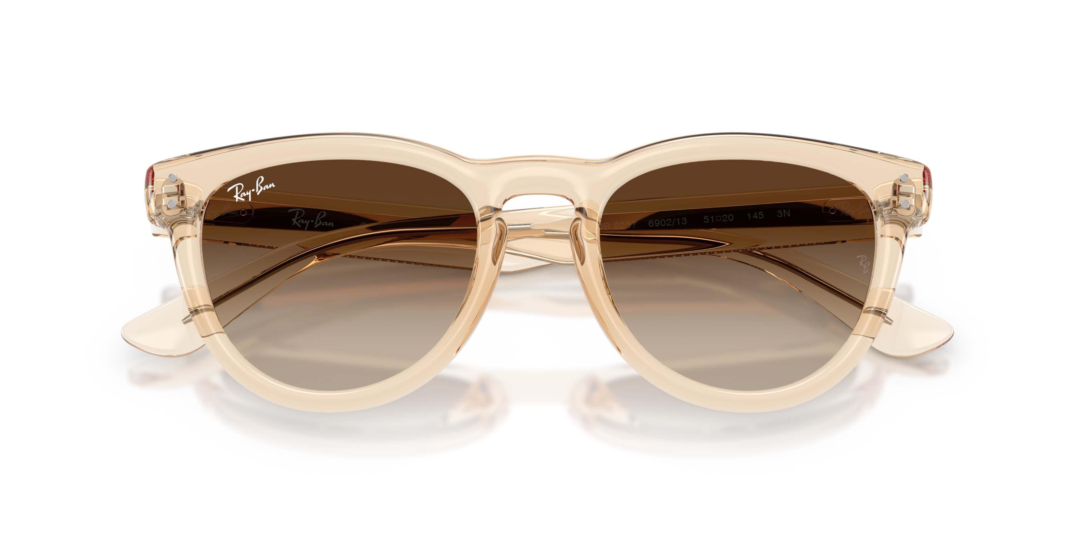 Ray-Ban RB2237 Light Brown Gradient Dark Brown Sunglasses - Transparent Nude - TAN/BROWN