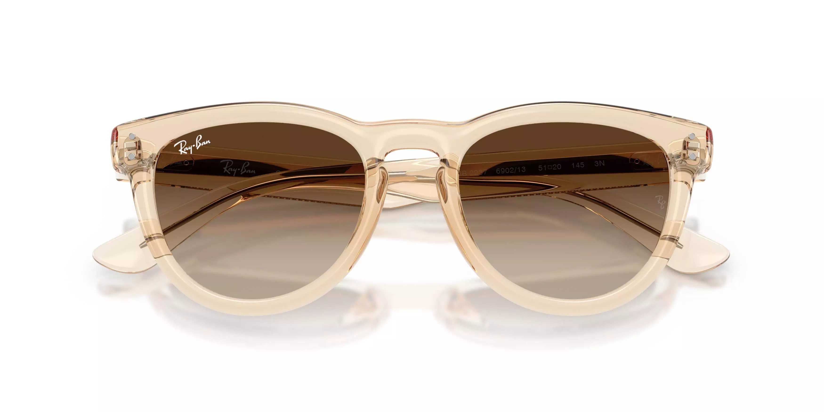 Ray-Ban RB2237 Light Brown Gradient Dark Brown Sunglasses - Transparent Nude - TAN/BROWN