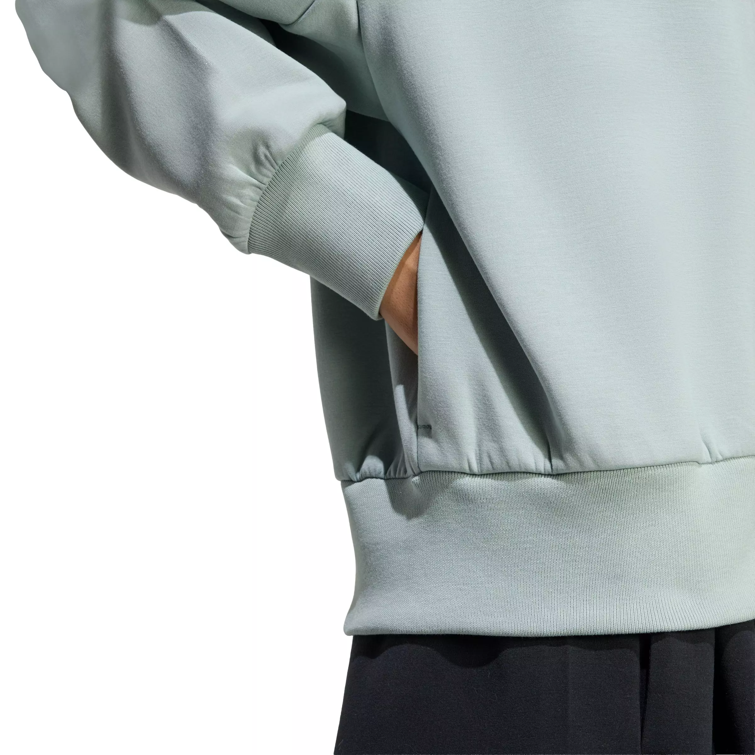 adidas Women's Soft Lux Full-Zip Hooded Jacket - Sage Green - SAGE GREEN