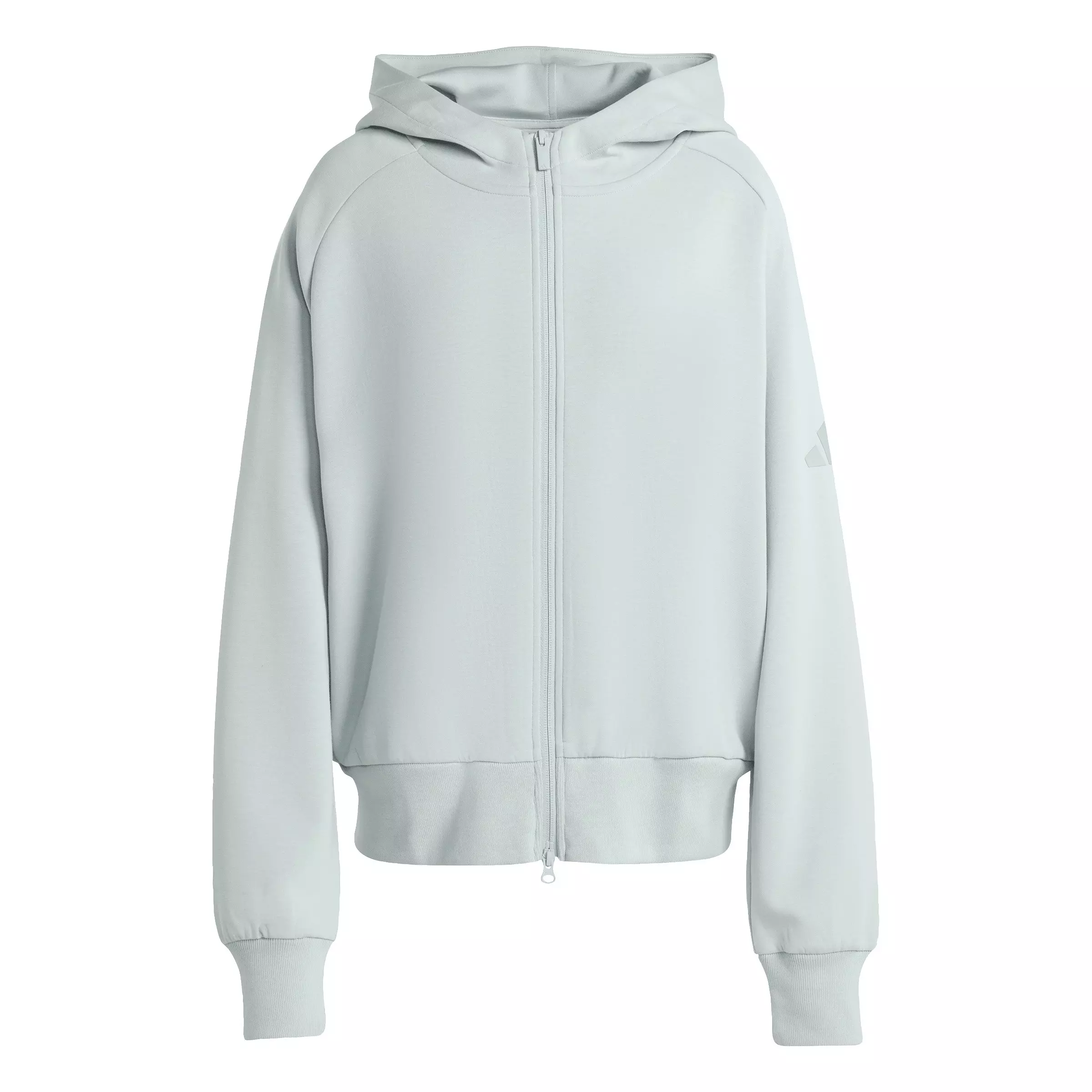 adidas Women's Soft Lux Full-Zip Hooded Jacket - Sage Green - SAGE GREEN
