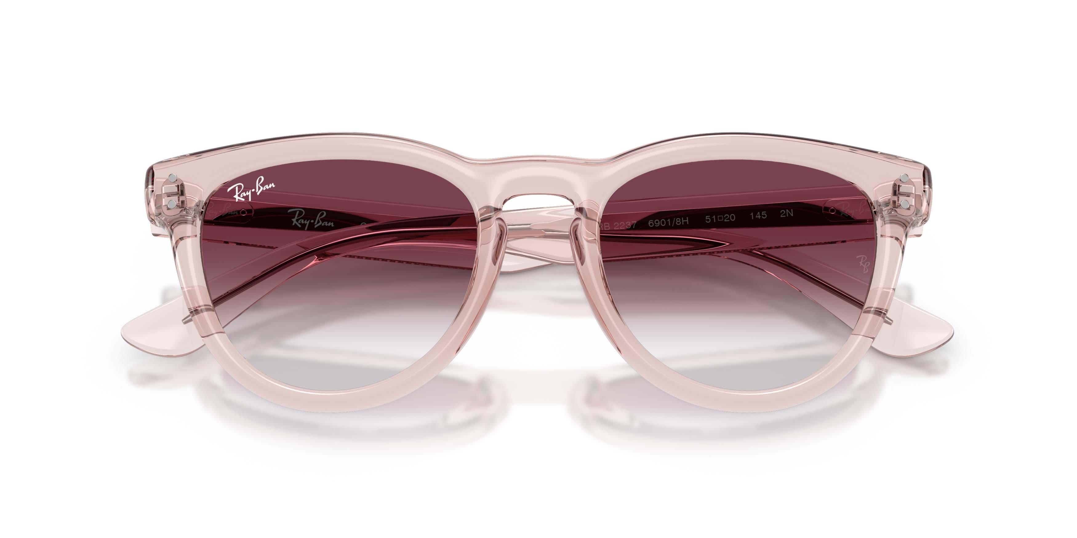 Ray-Ban RB2237 Clear Gradient Dark Violet Sunglasses - Transparent Pink - PINK/PURPLE