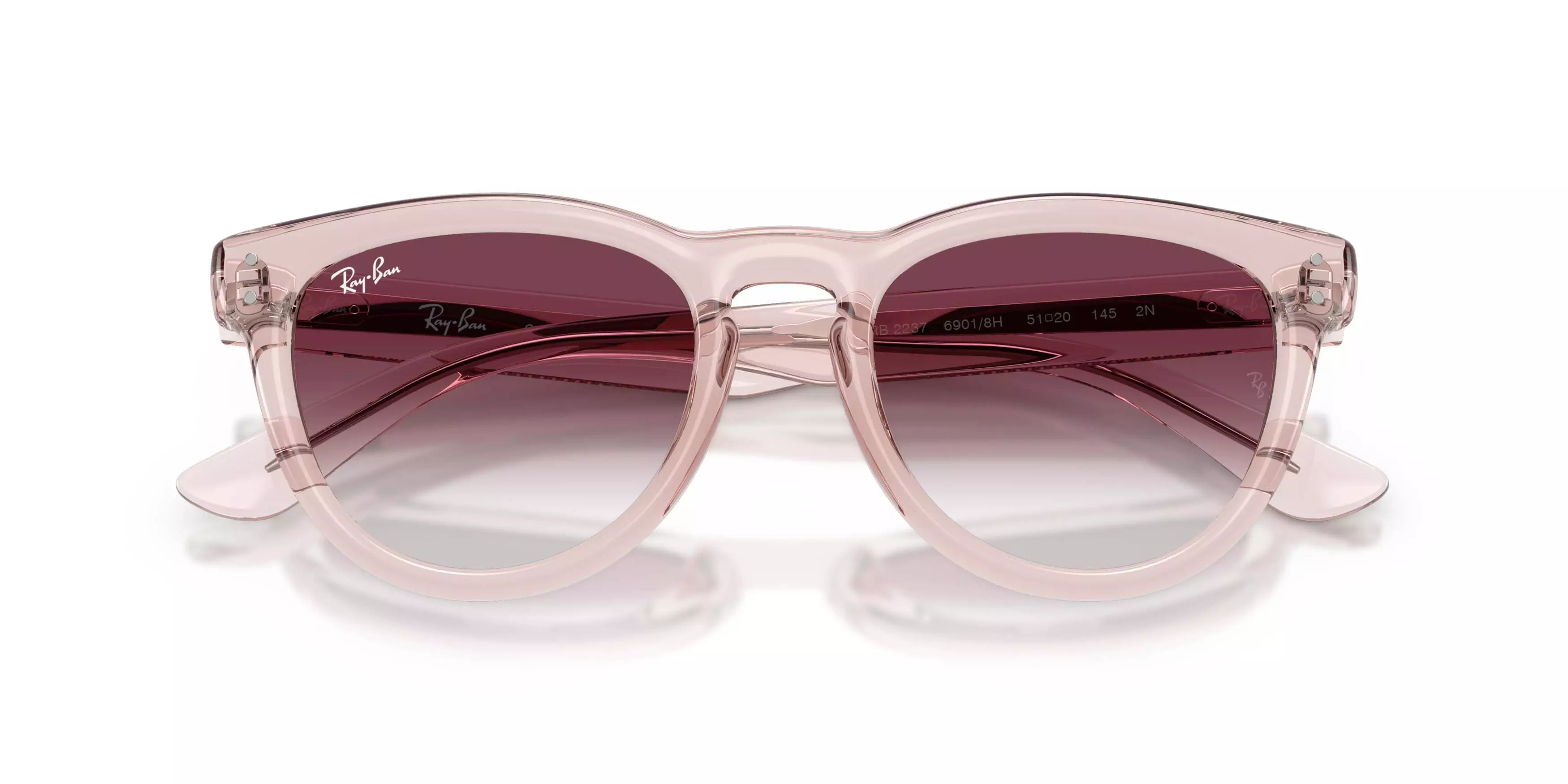 Ray-Ban RB2237 Clear Gradient Dark Violet Sunglasses - Transparent Pink - PINK/PURPLE