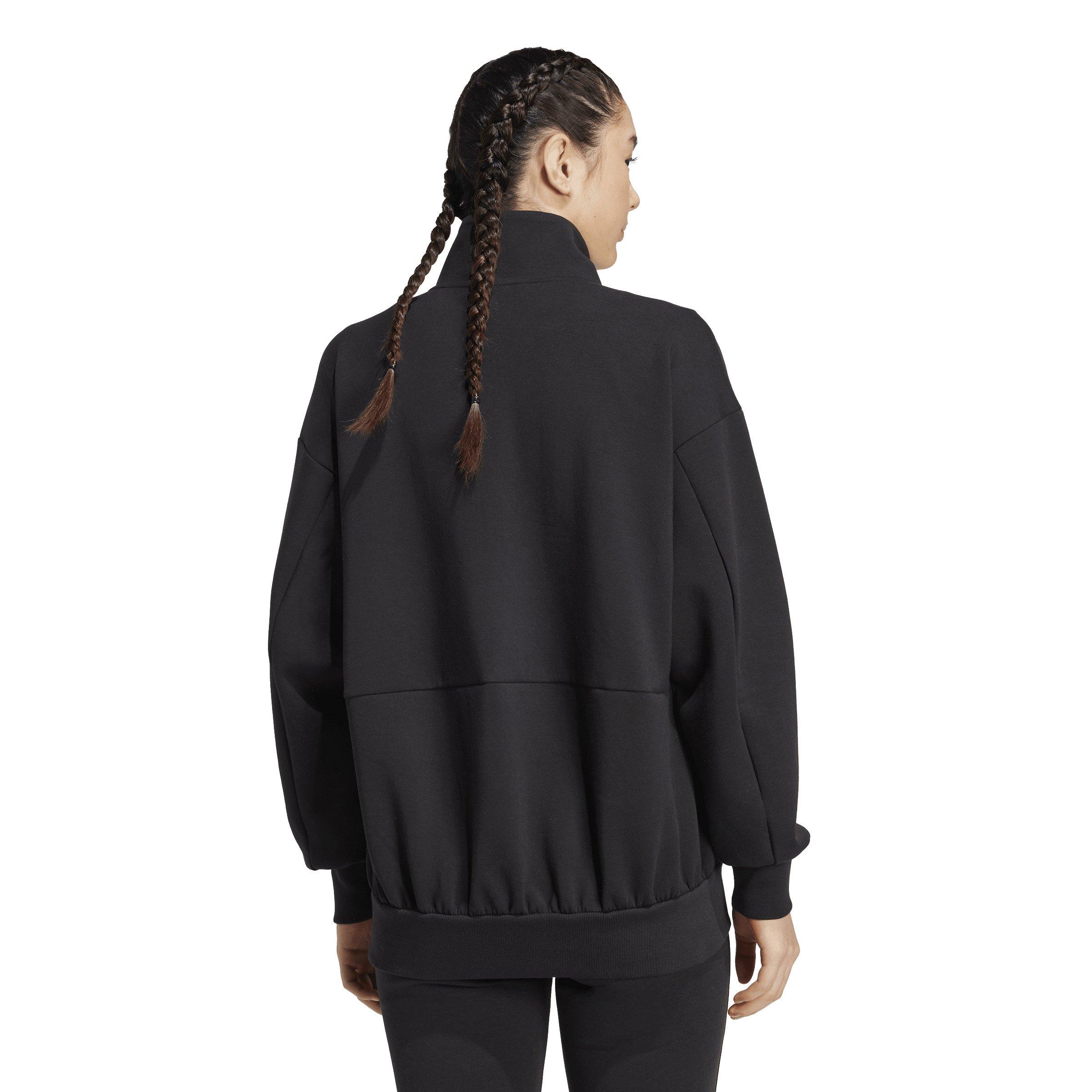 adidas Women's Soft Lux Loose Full-Zip Jacket - Black - BLACK Thumbnail View 2
