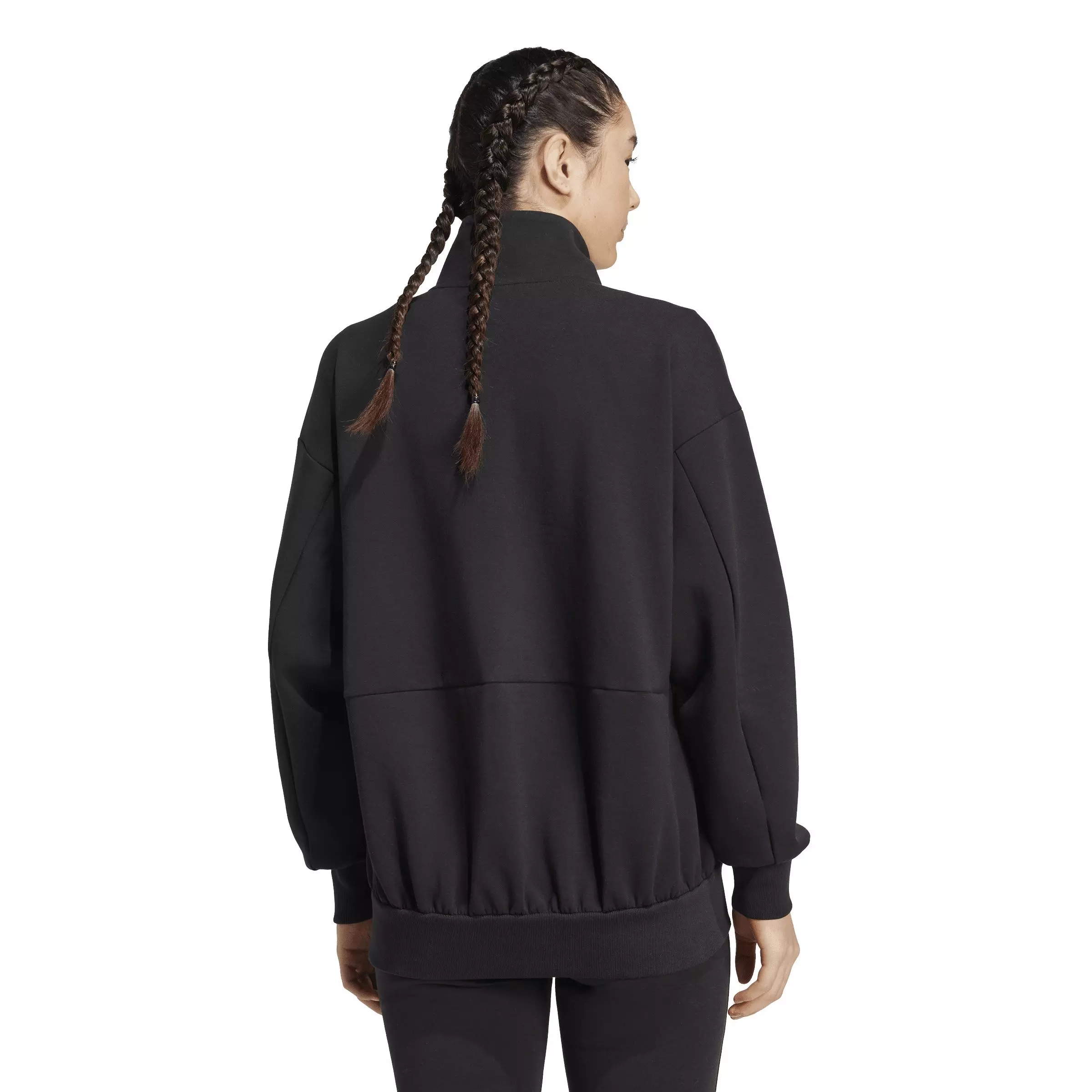 adidas Women's Soft Lux Loose Full-Zip Jacket - Black - BLACK