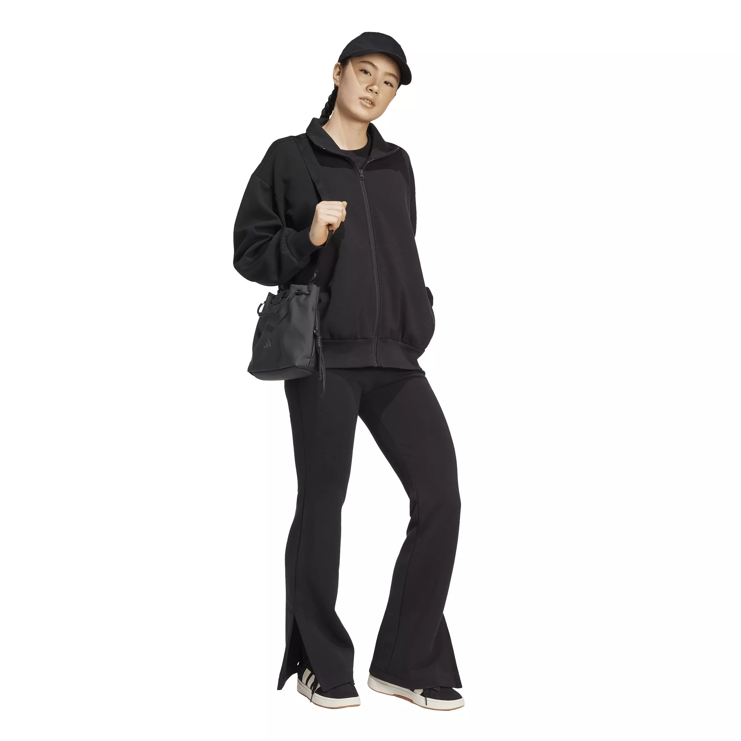 adidas Women's Soft Lux Loose Full-Zip Jacket - Black - BLACK