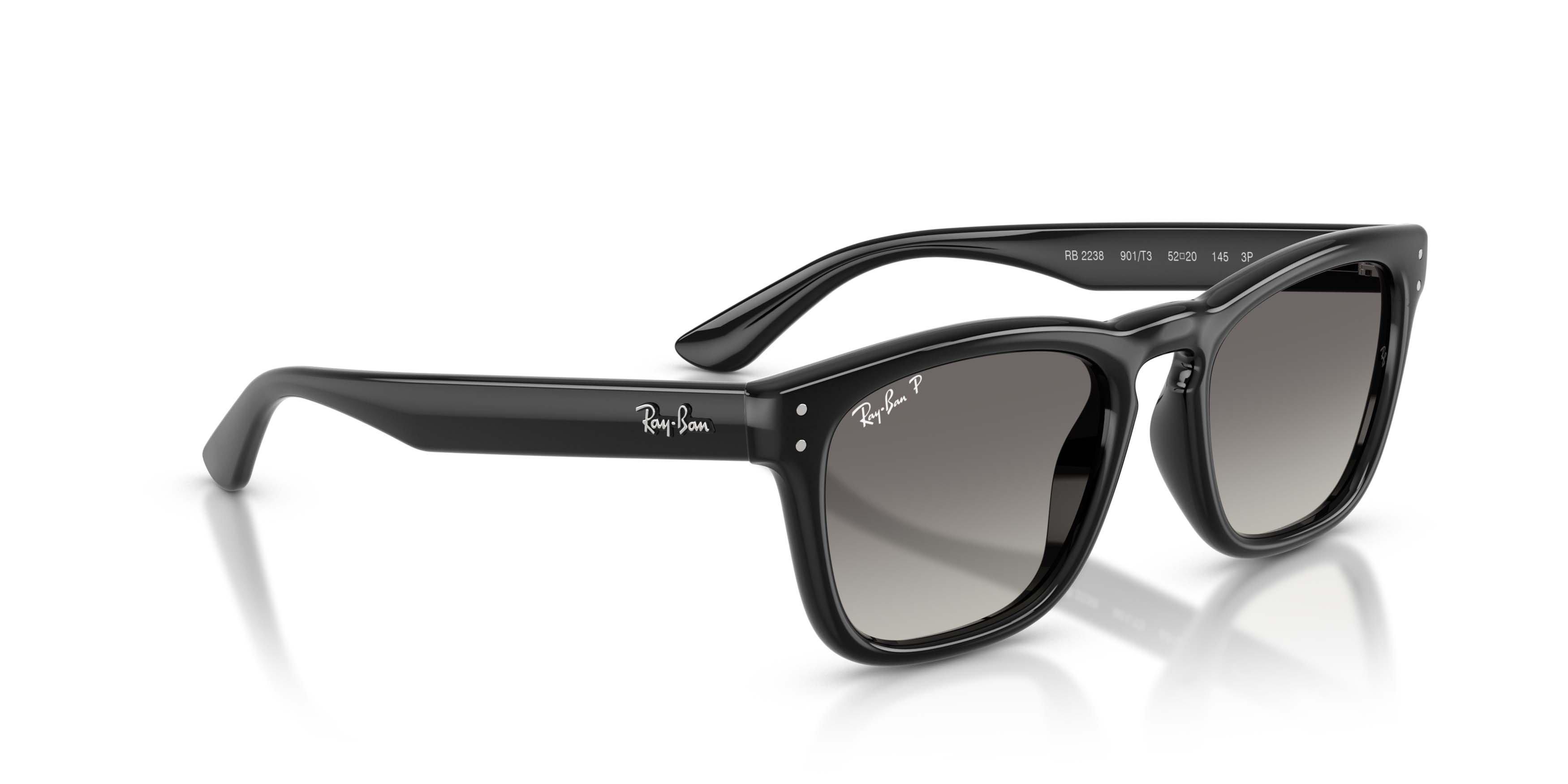 Ray-Ban RB2238 Light Grey Gradient Grey Polarized Sunglasses - Black - BLACK/GREY