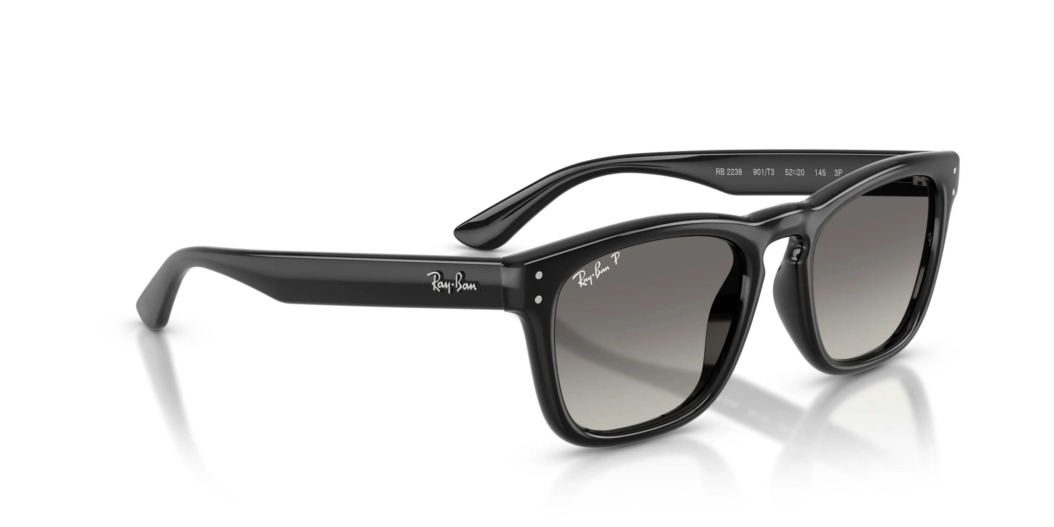 Ray-Ban RB2238 Light Grey Gradient Grey Polarized Sunglasses - Black - BLACK/GREY