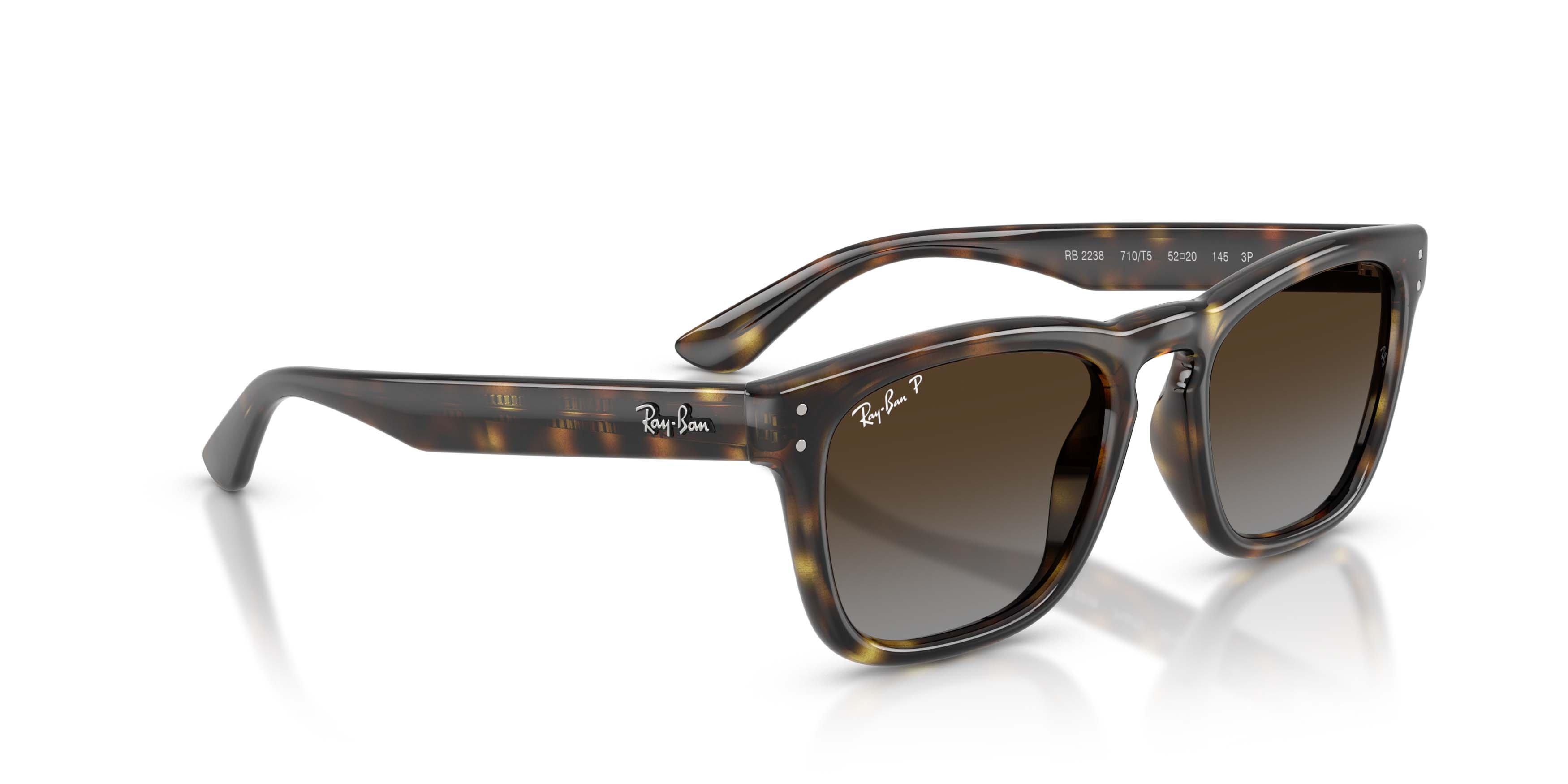Ray-Ban RB2238 Light Grey Gradient Brown Polarized Sunglasses - Havana - BROWN/GREY