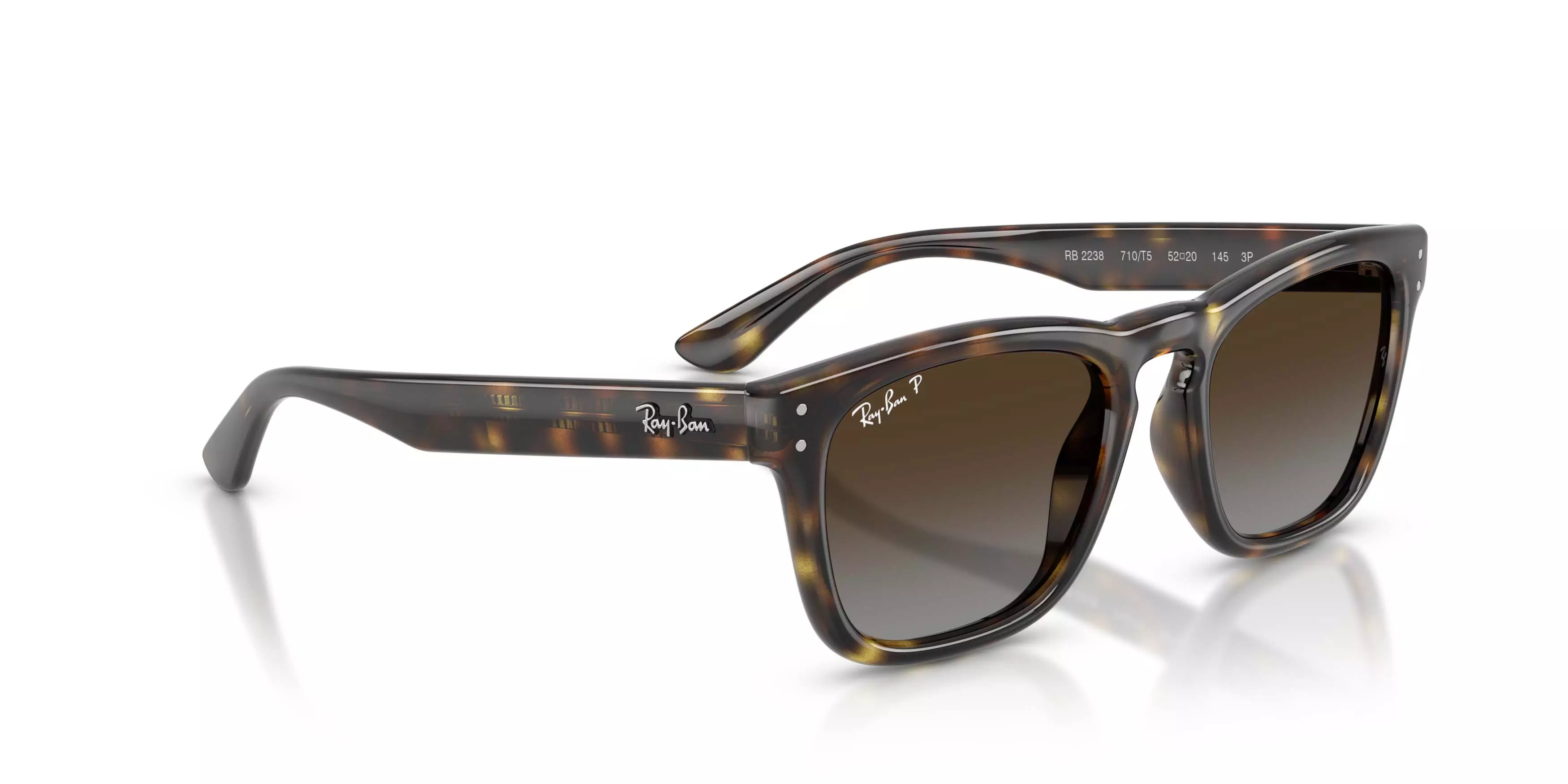 Ray-Ban RB2238 Light Grey Gradient Brown Polarized Sunglasses - Havana - BROWN/GREY