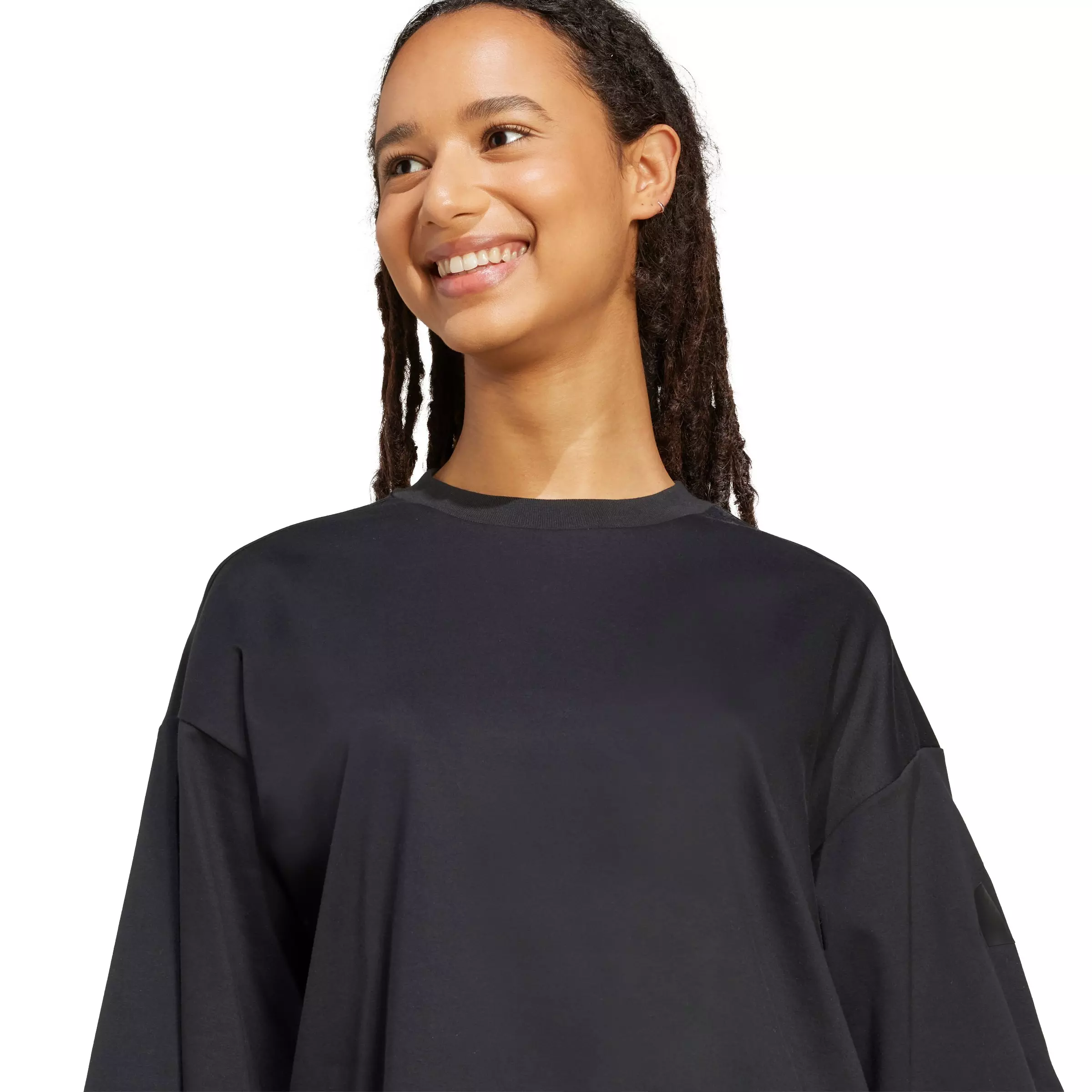 adidas Women's Soft Lux Loose T-Shirt - Black - BLACK