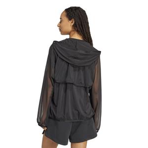 adidas Women's Soft Lux Mesh Full-Zip Hooded Jacket - Black