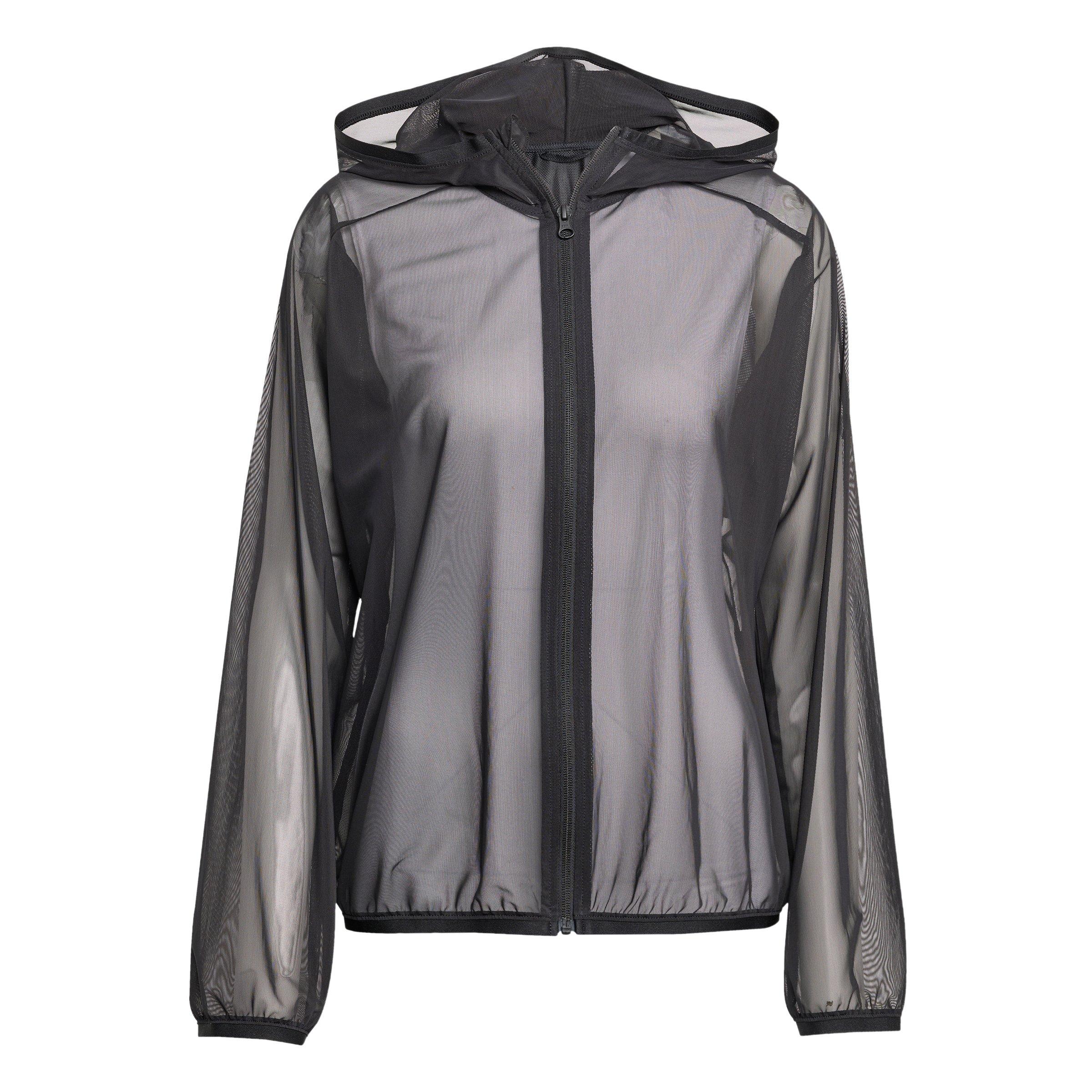 adidas Women's Soft Lux Mesh Full-Zip Hooded Jacket - Black - BLACK Thumbnail View 6