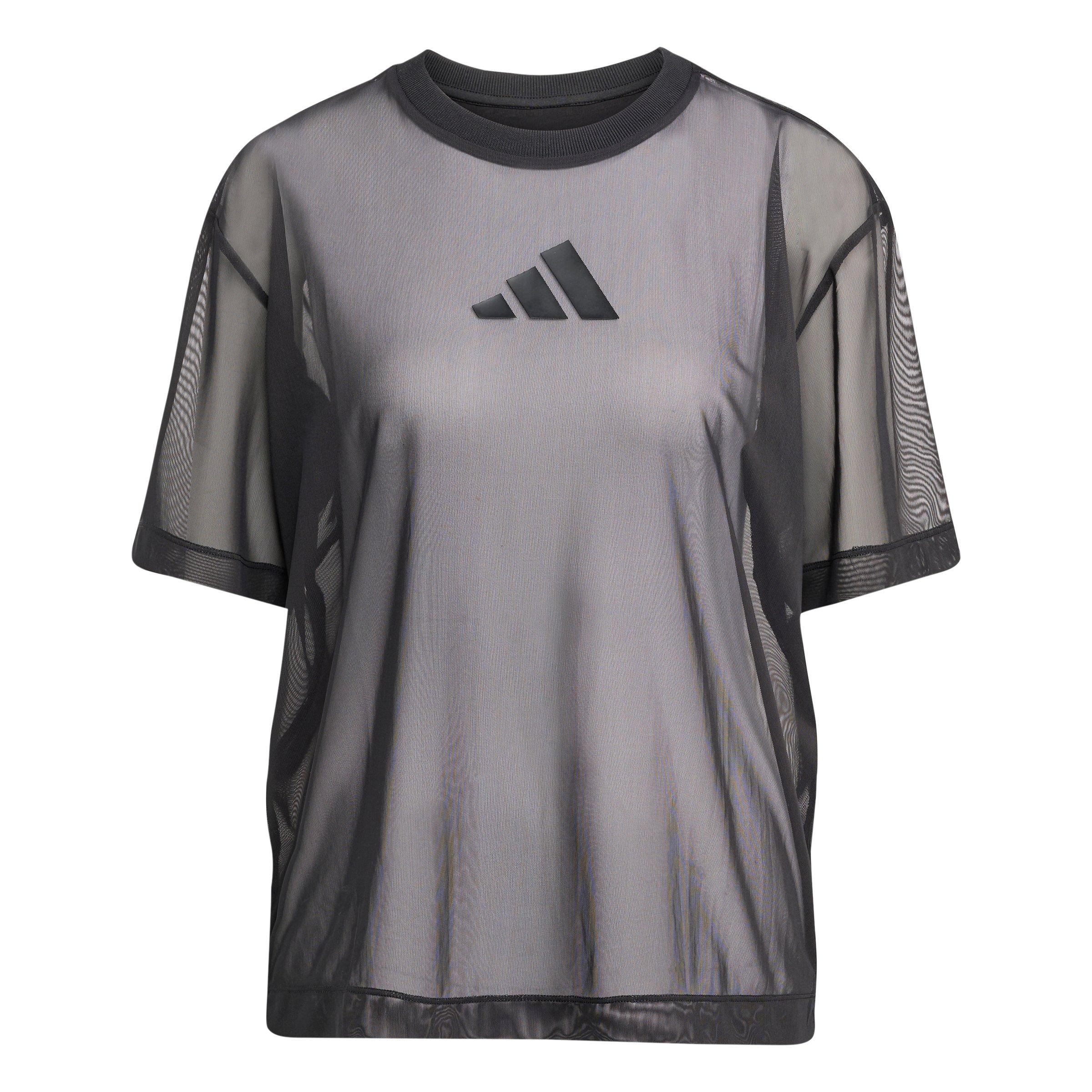 adidas Women's Soft Lux Mesh T-Shirt - Black - BLACK Thumbnail View 6