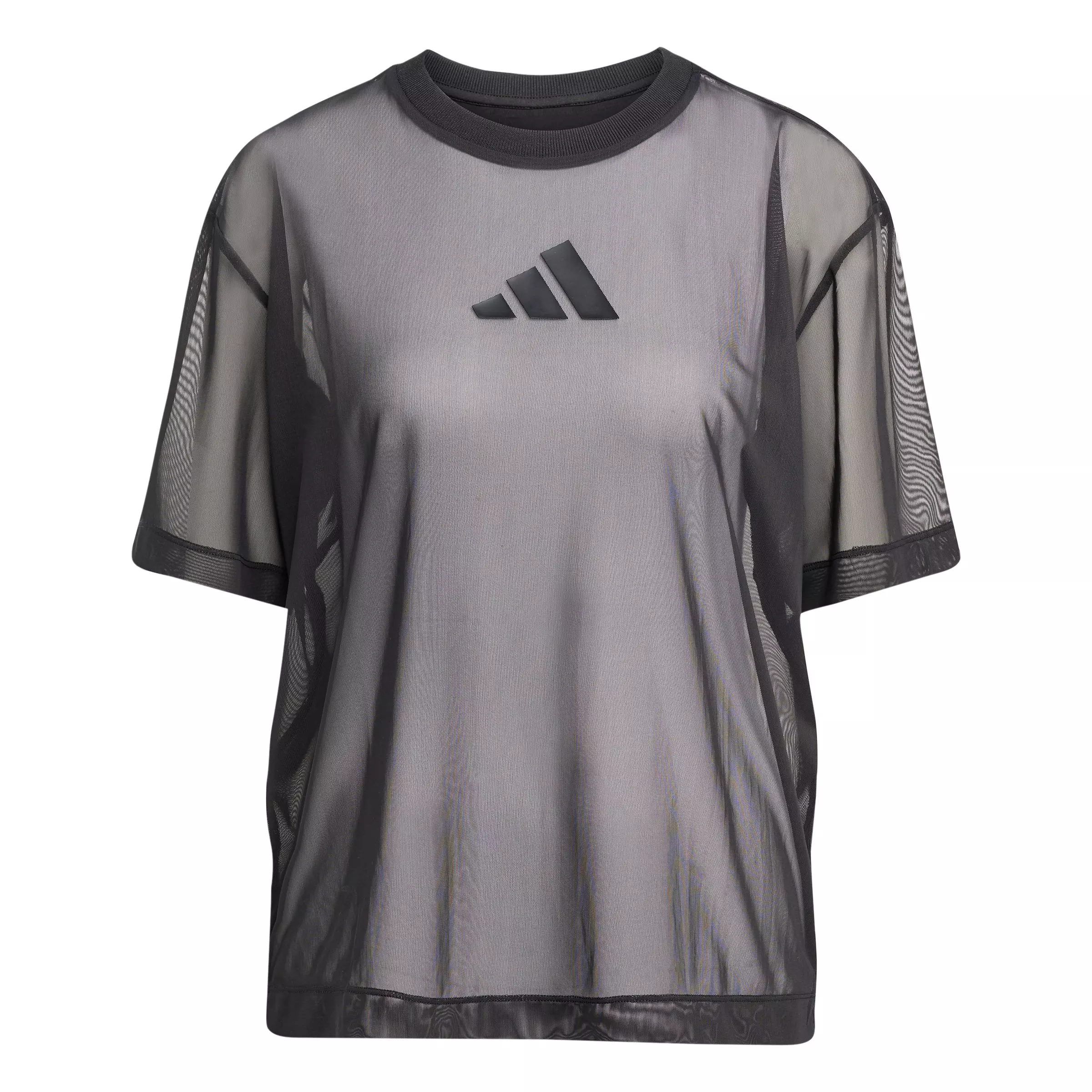 adidas Women's Soft Lux Mesh T-Shirt - Black - BLACK
