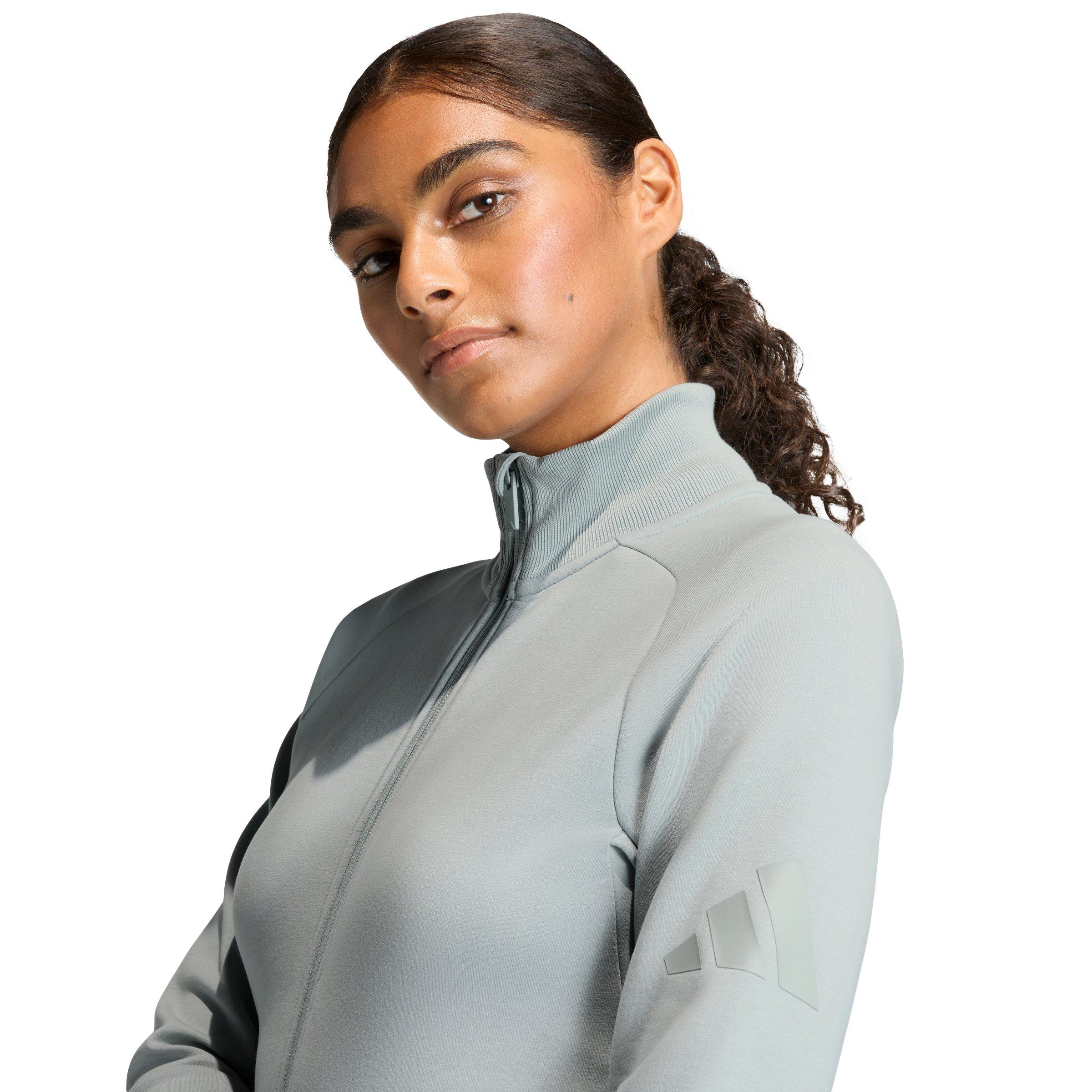 adidas Women's Soft Lux Slim Track Top - Sage Green - SAGE GREEN Thumbnail View 3