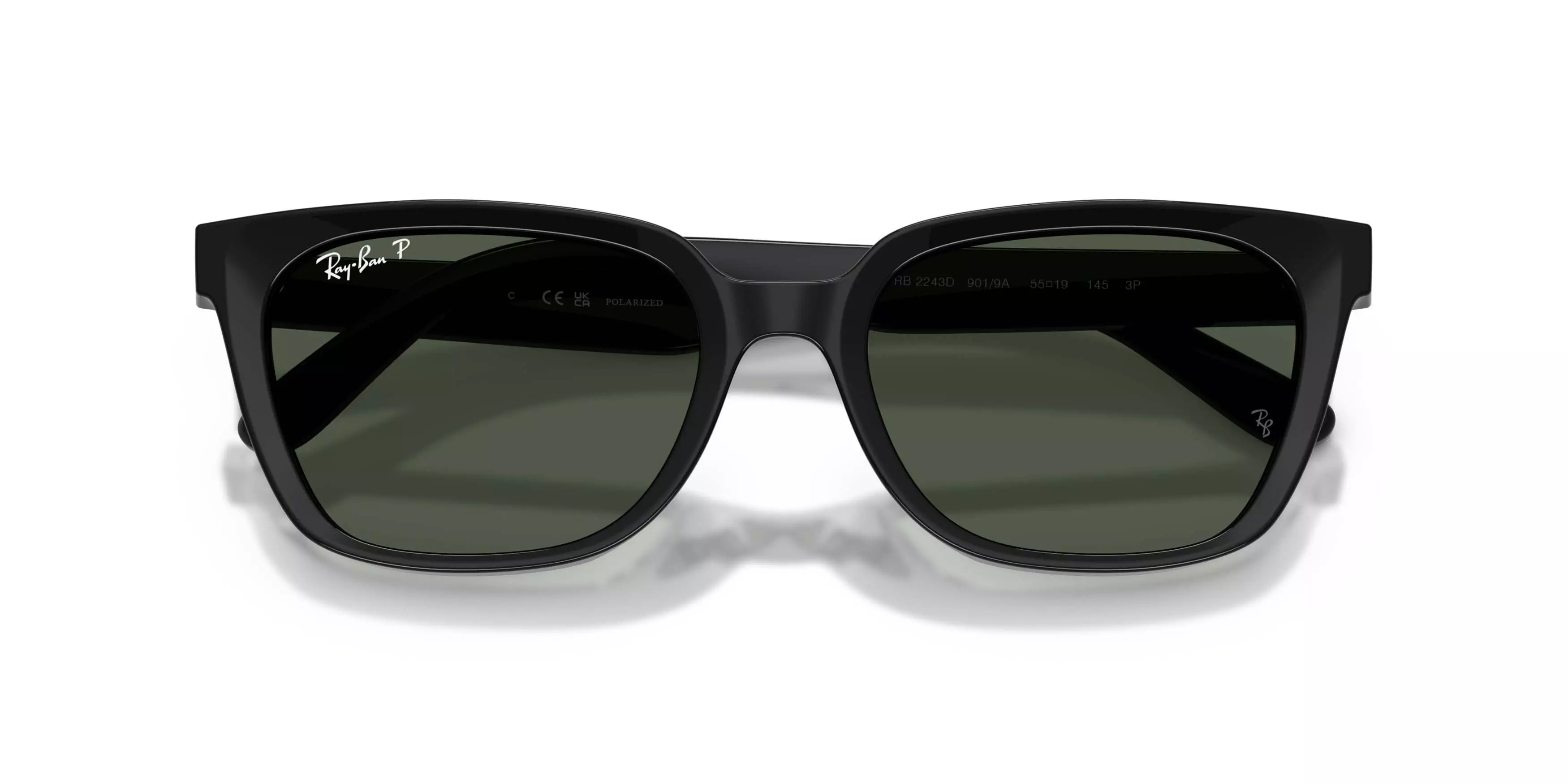 Ray-Ban RB2243D Dark Green Polarized Sunglasses - Black - BLACK/GREEN