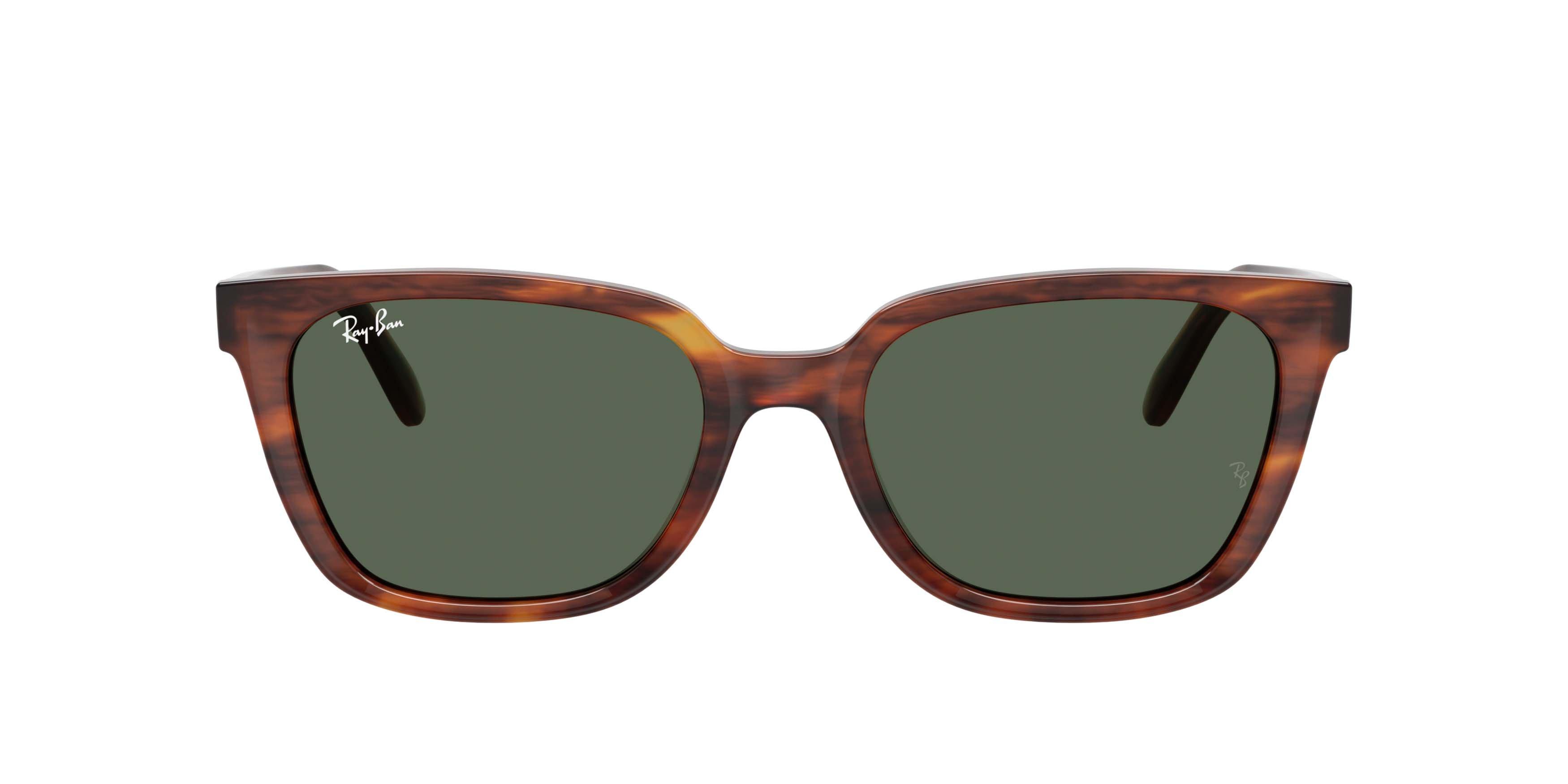 Ray-Ban RB2243D Dark Green Sunglasses - Havana Striped - BROWN/GREEN