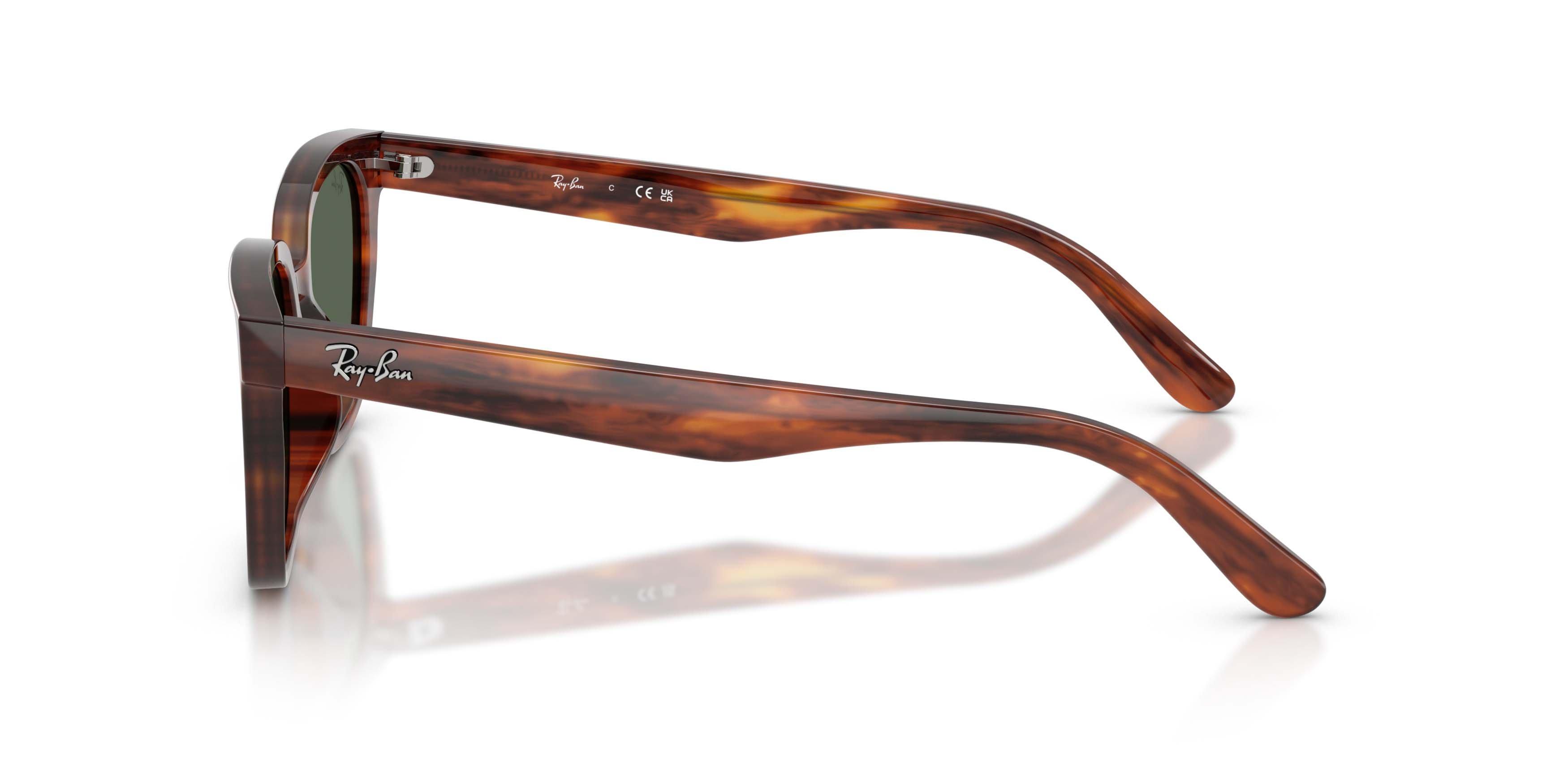 Ray-Ban RB2243D Dark Green Sunglasses - Havana Striped - BROWN/GREEN