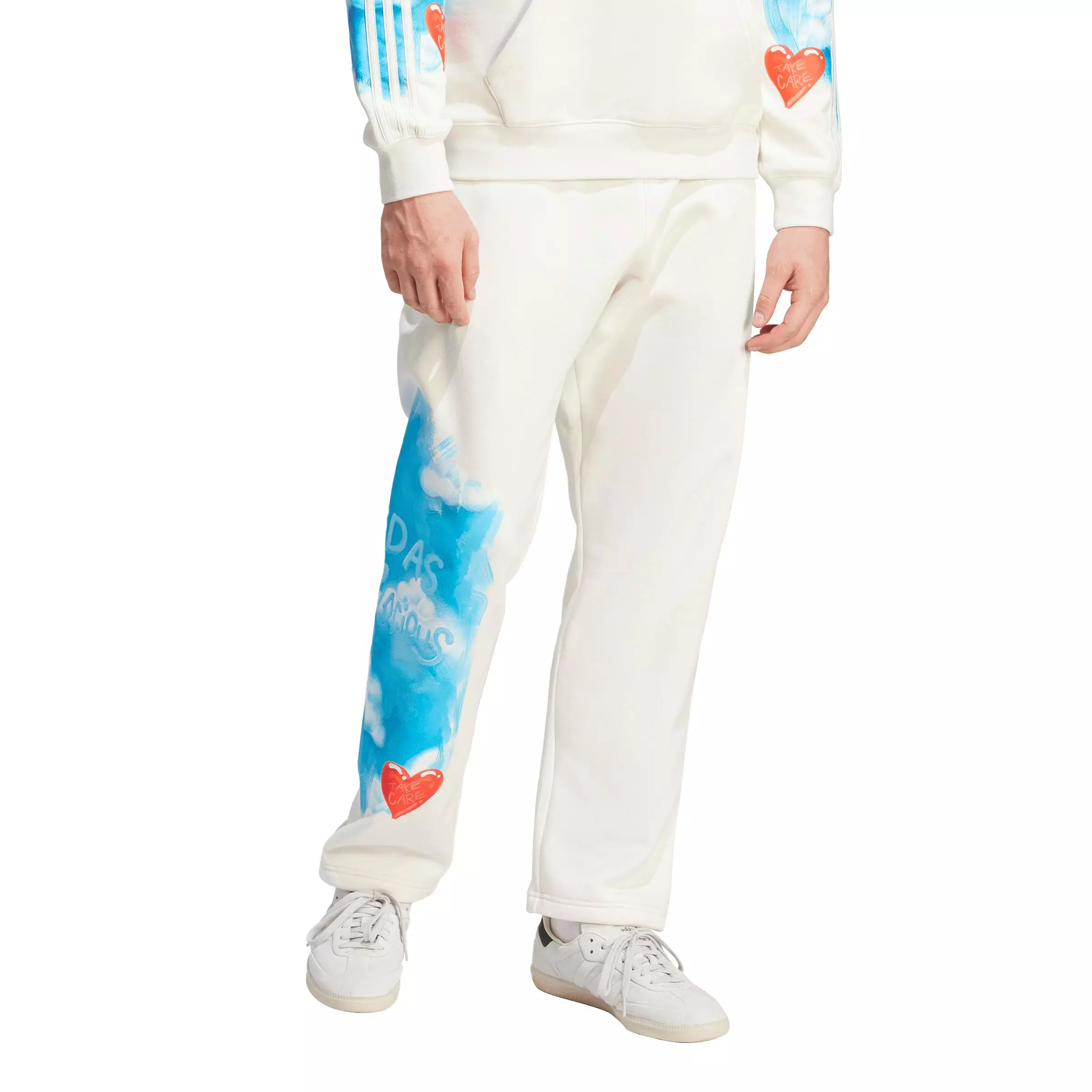 adidas Originals x FEWOCiOUS Men's Sweat Joggers -White/Blue - WHITE/BLUE