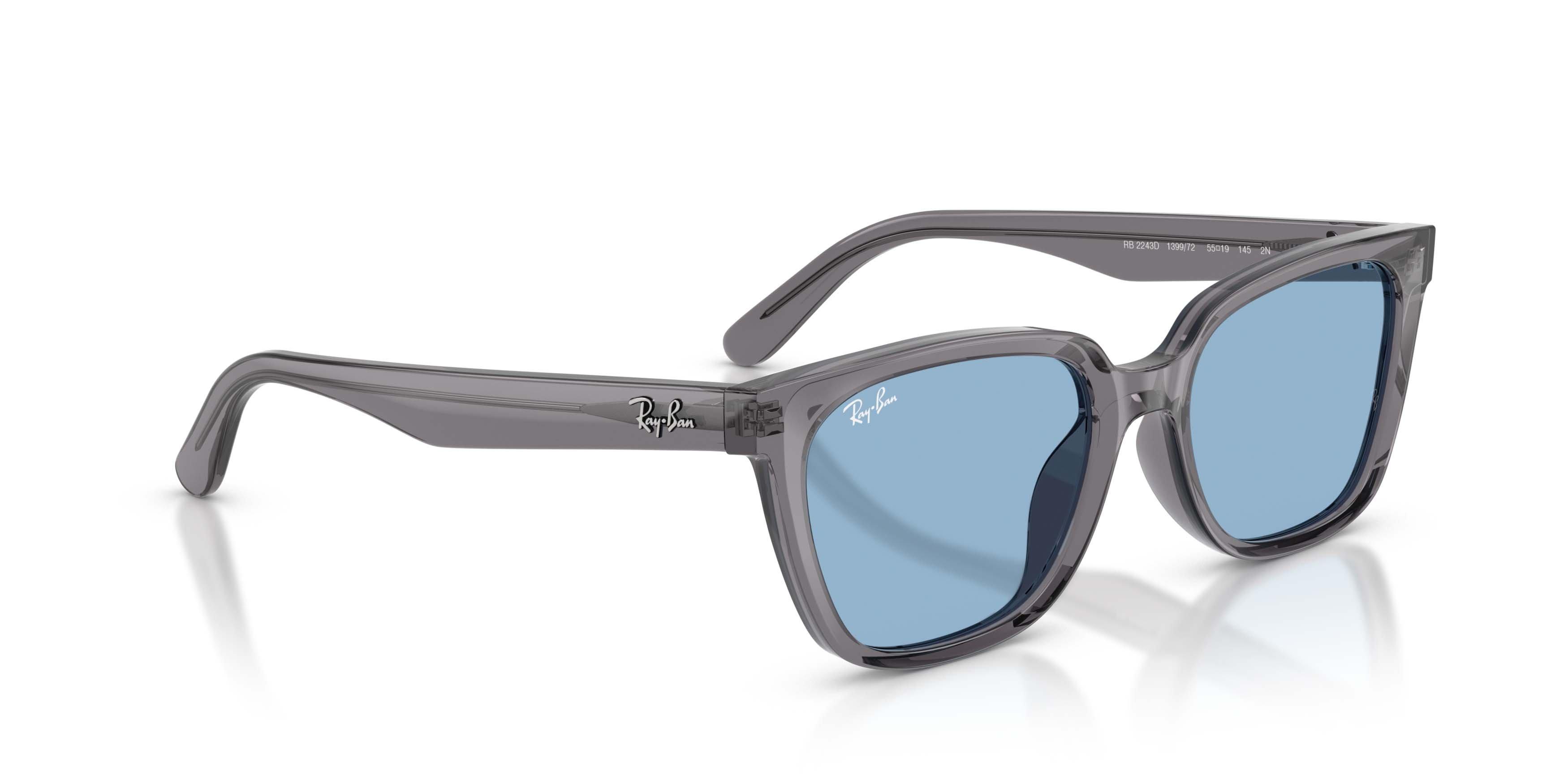 Ray-Ban RB2243D Light Blue Sunglasses - Transparent Grey - GREY/BLUE