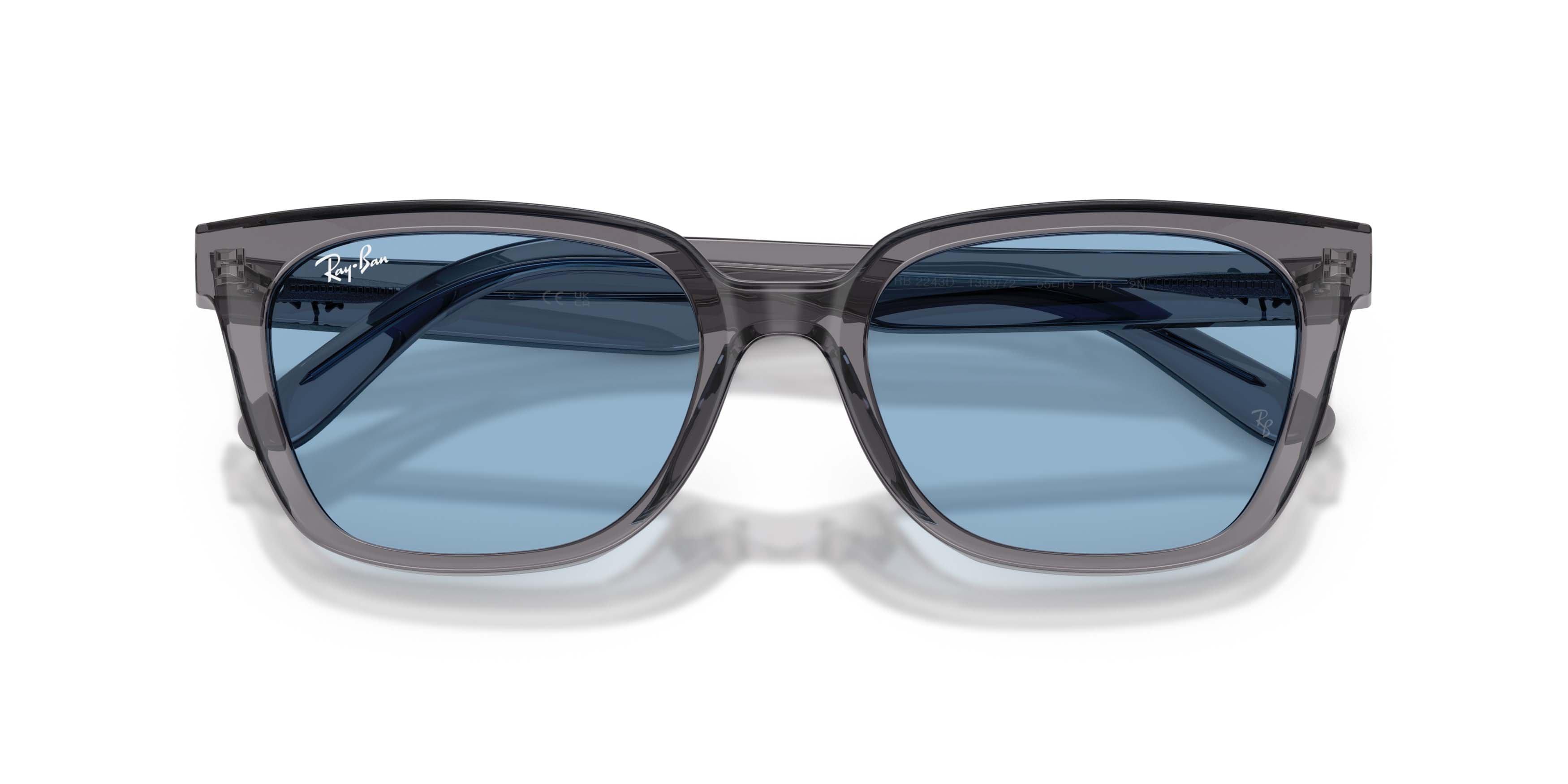 Ray-Ban RB2243D Light Blue Sunglasses - Transparent Grey - GREY/BLUE