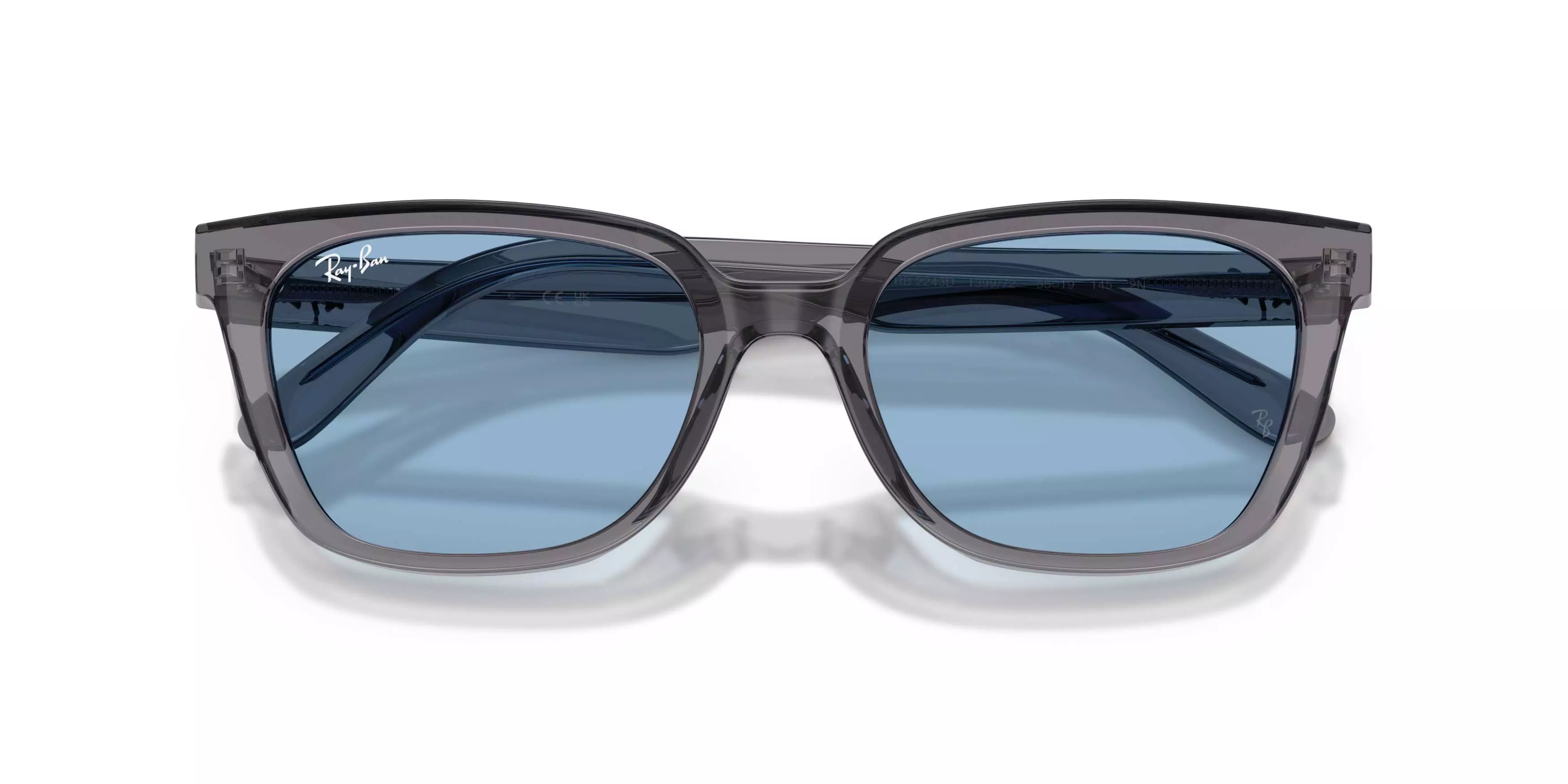 Ray-Ban RB2243D Light Blue Sunglasses - Transparent Grey - GREY/BLUE