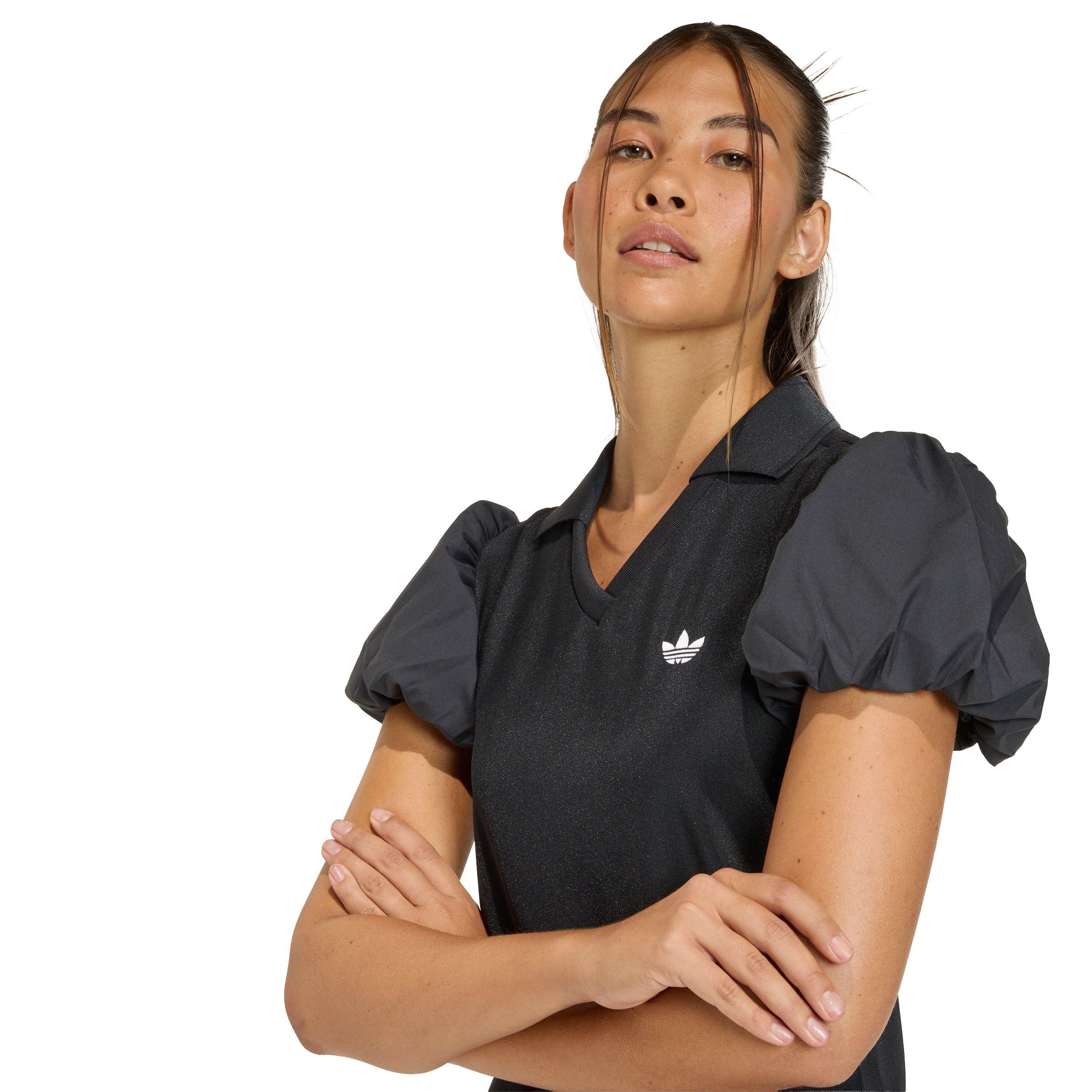 adidas Originals Women's Dress with Balloon Sleeves - Black - BLACK Thumbnail View 3