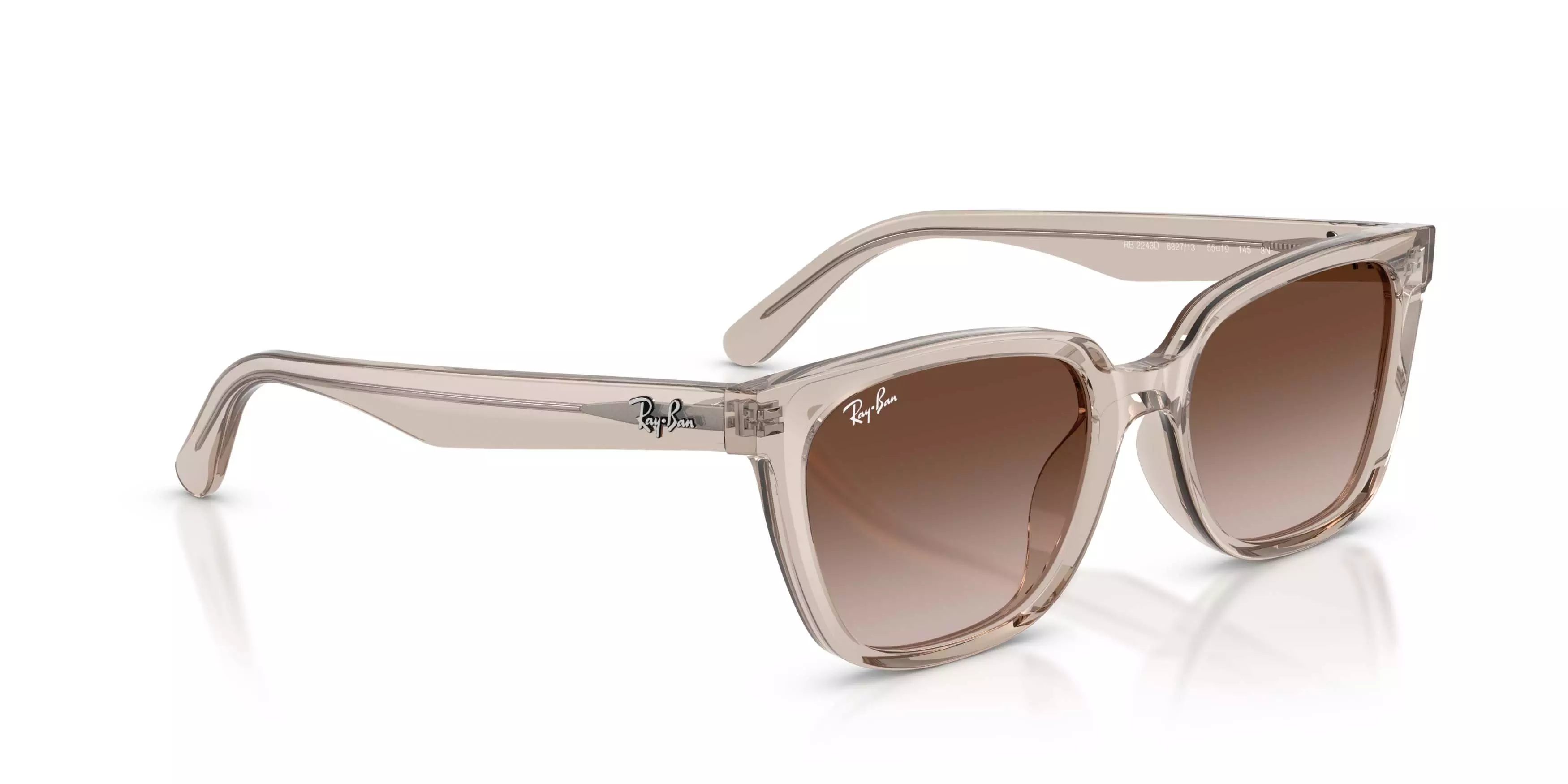 Ray-Ban RB2243D Light Brown Gradient Dark Brown Sunglasses - Transparent Light Brown - LT BROWN