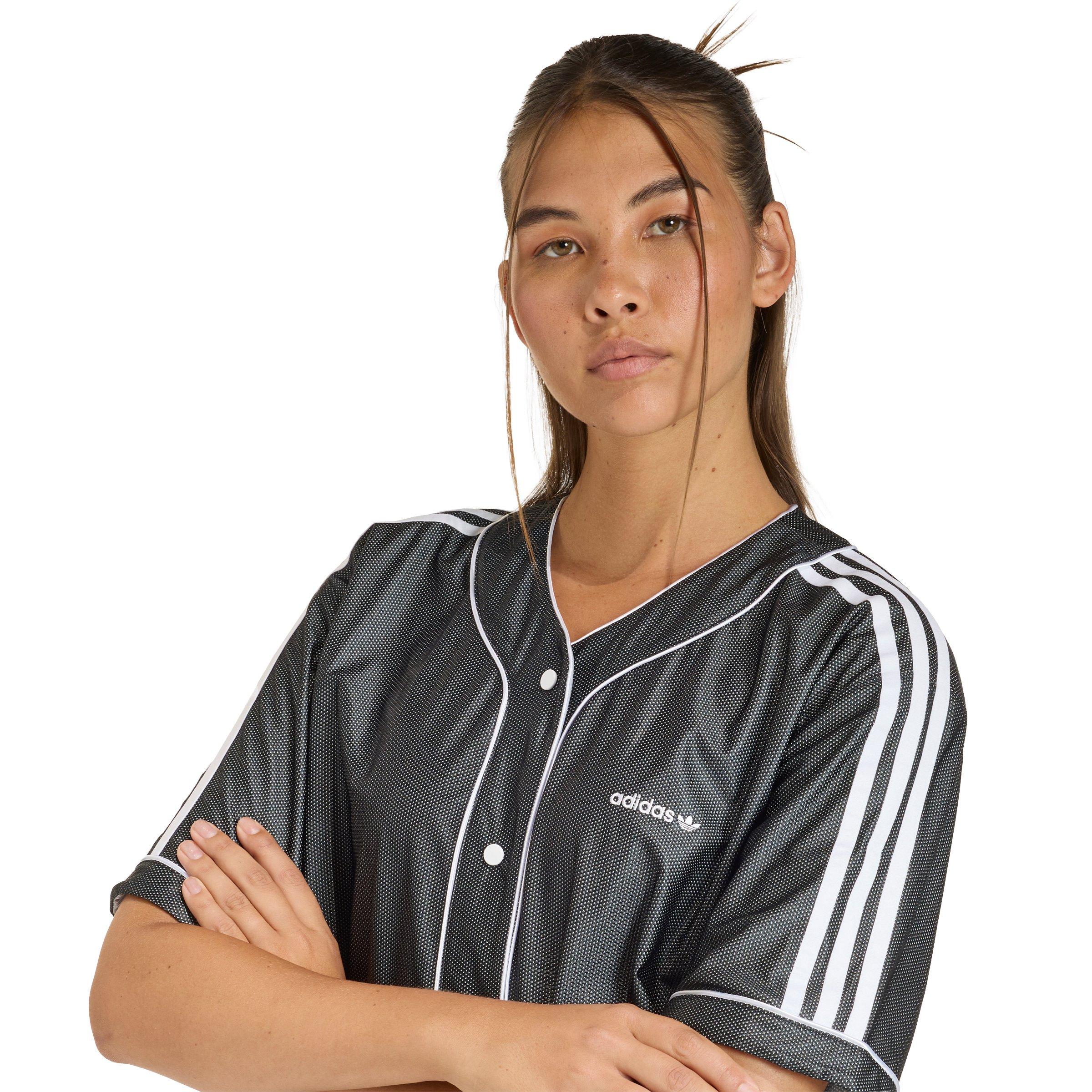 adidas Originals Women's Baseball Shirt - Black - BLACK Thumbnail View 3