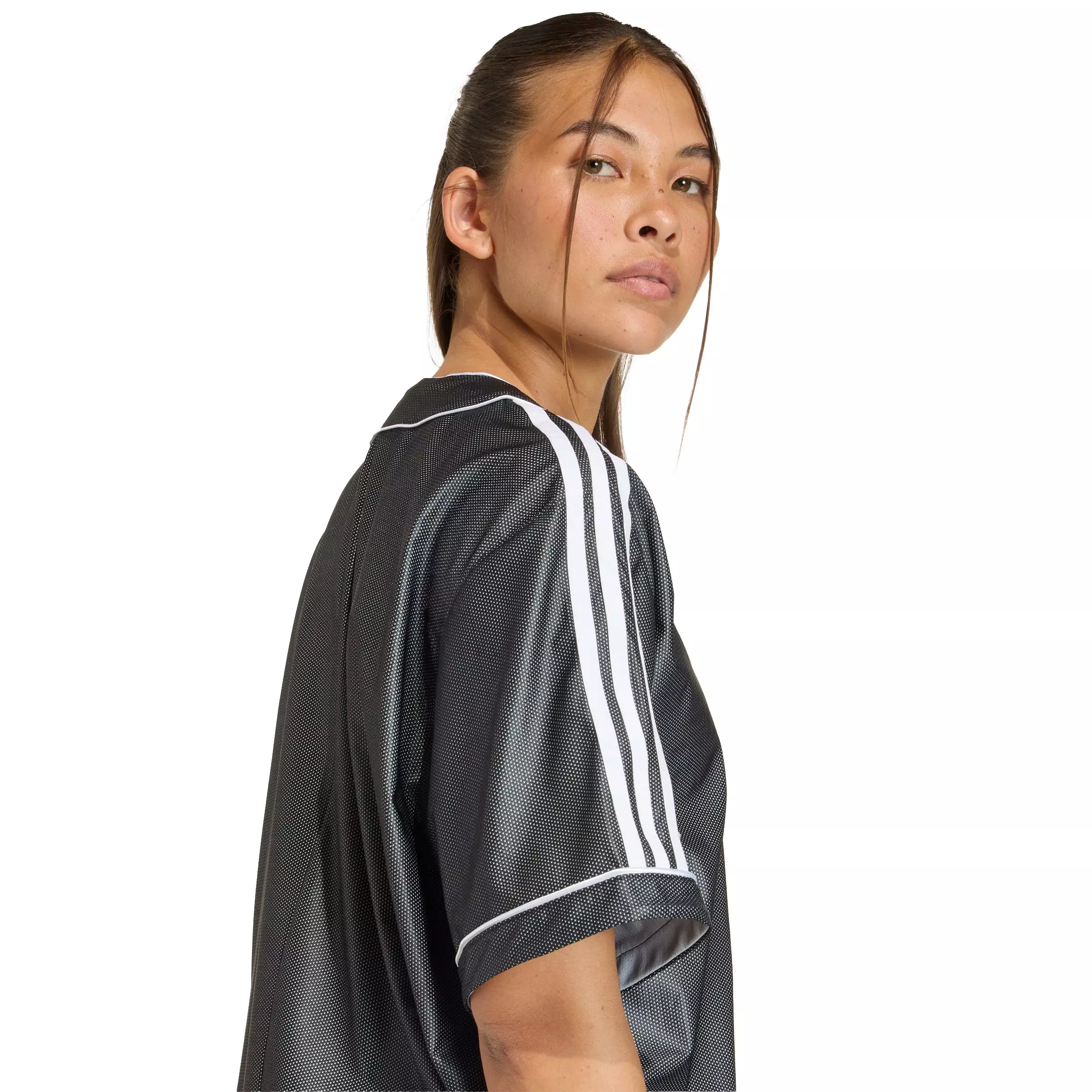 adidas Originals Women's Baseball Shirt - Black - BLACK